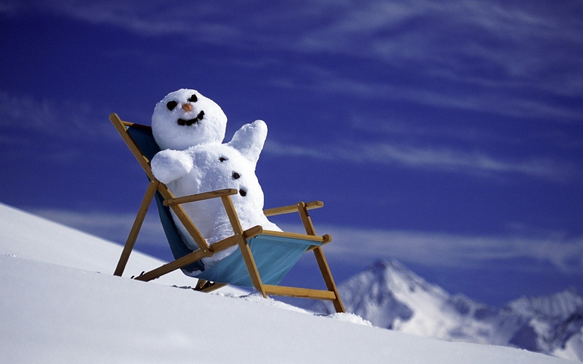 Snowmen Sky Chair Snow 1920x1200