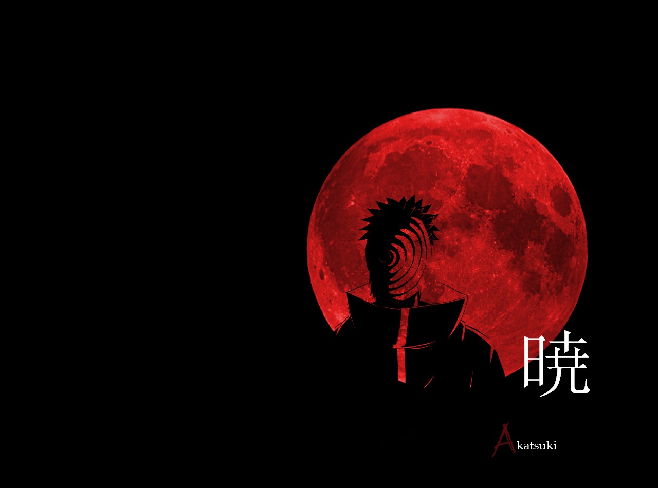 Naruto Shippuuden Akatsuki Tobi Moon Anime Red 1280x950
