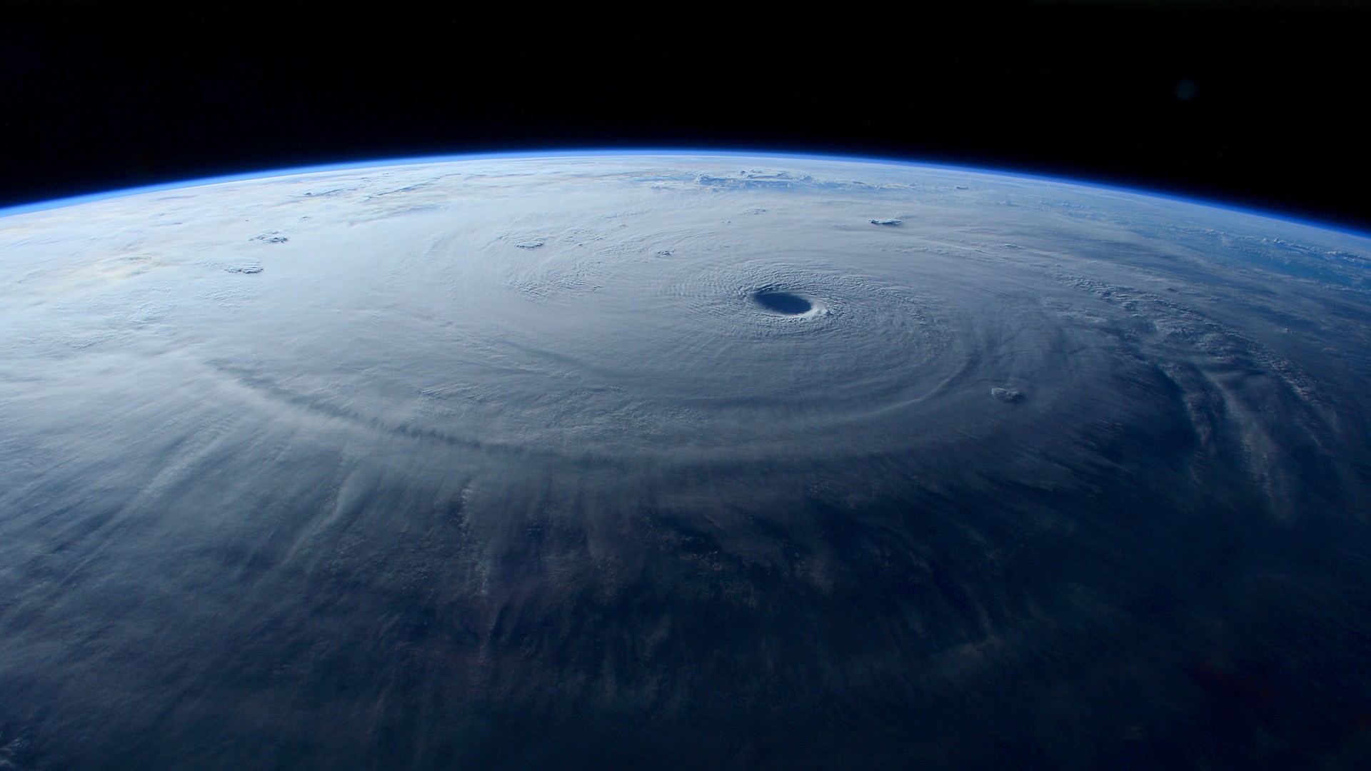 Typhoon Hurricane Earth Atmosphere Space Clouds 1920x1080