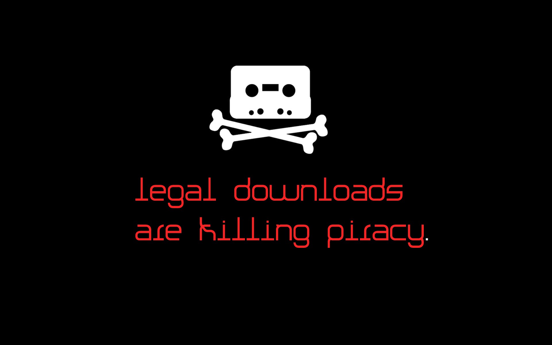 Piracy Computer Typography Black Background Text Humor Red Simple Background Minimalism 1920x1200