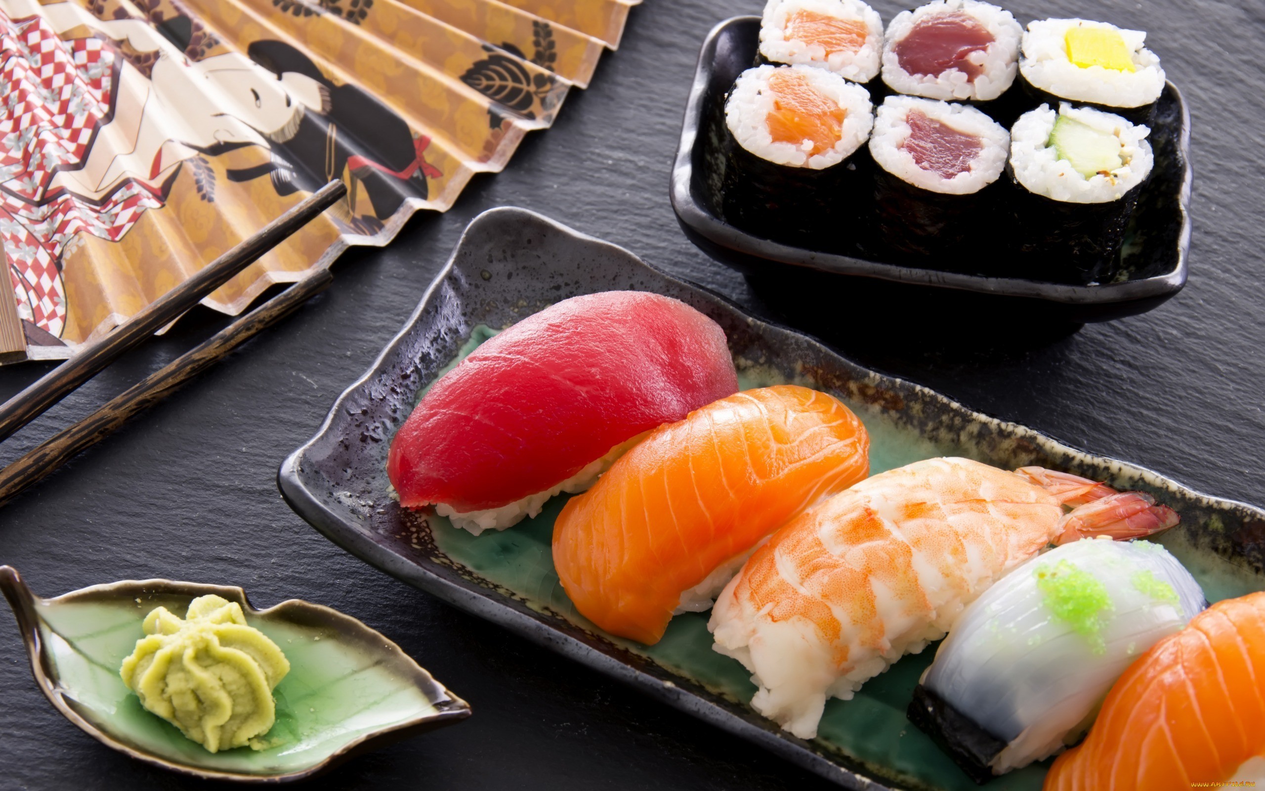 Sushi Food Seafood Dishes 2560x1600