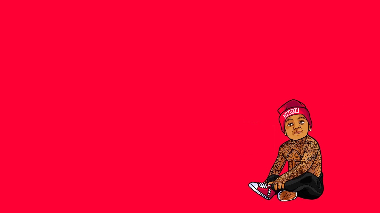 Gangsters Tattoo Red Background Simple Background 1600x900