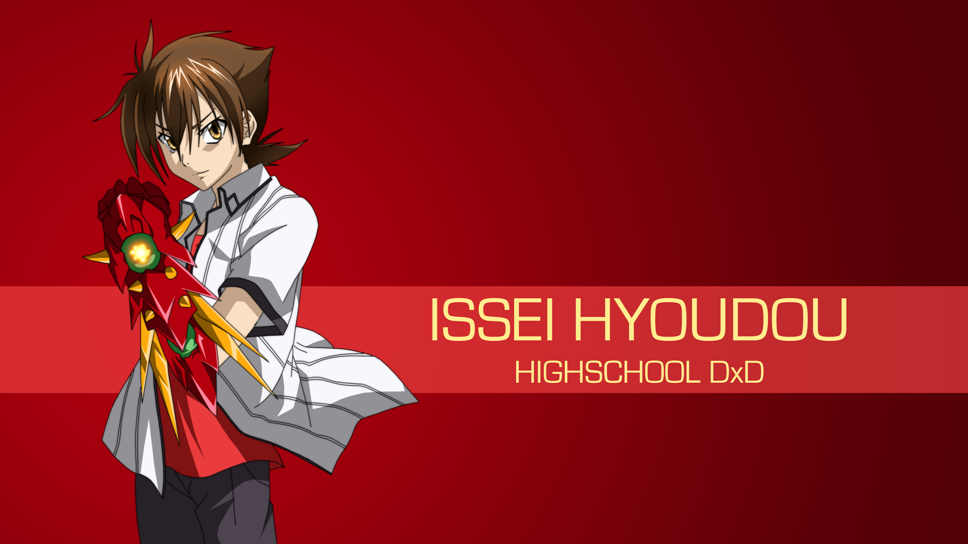 Highschool DxD Hyoudou Issei Red Background Anime 1920x1080