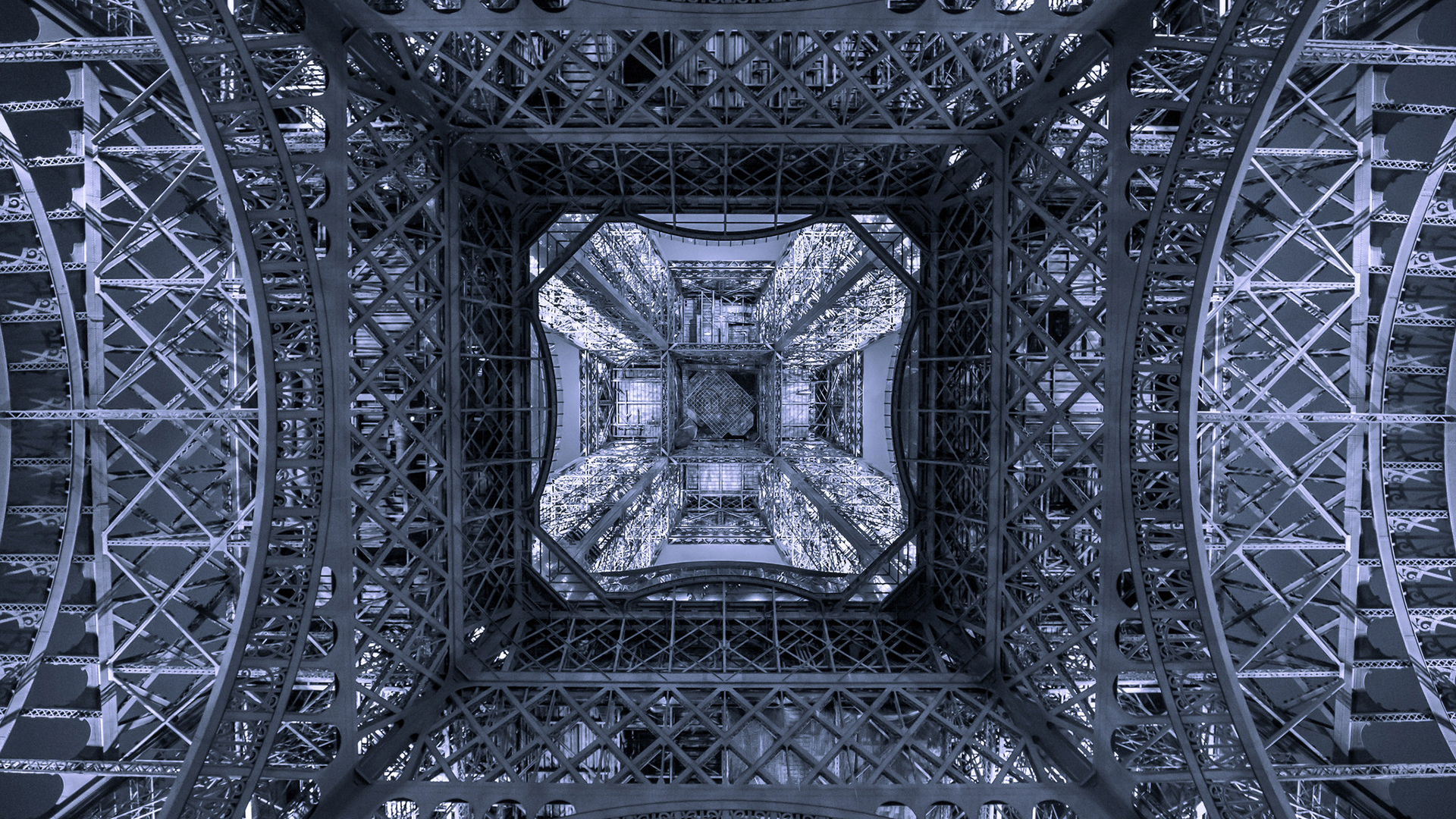 Architecture Tower Eiffel Tower Paris France Worms Eye View Metal Construction Symmetry Gray Bottom  1920x1080