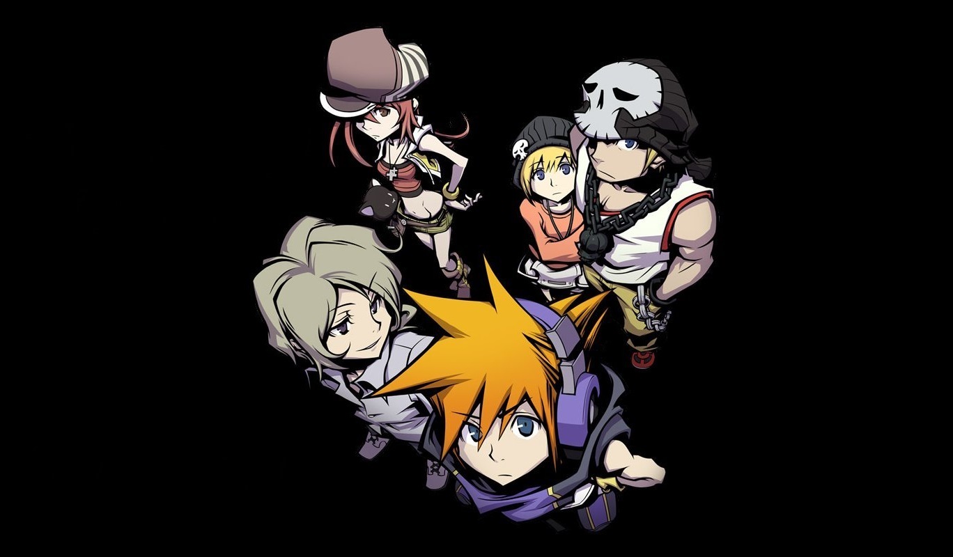 The World Ends With You Black Background Group Of People Anime 1368x800