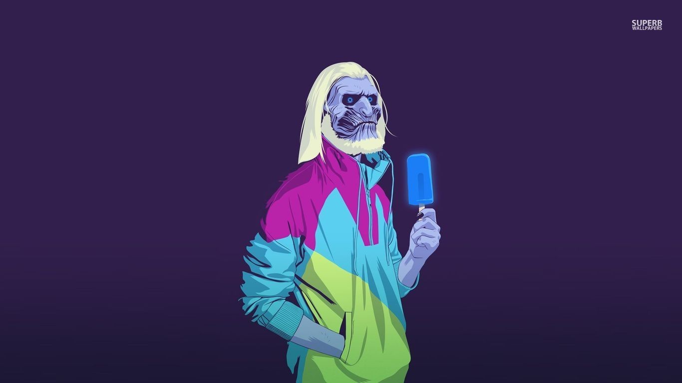 Game Of Thrones White Walker Simple Background Popsicle Purple Background 1366x768