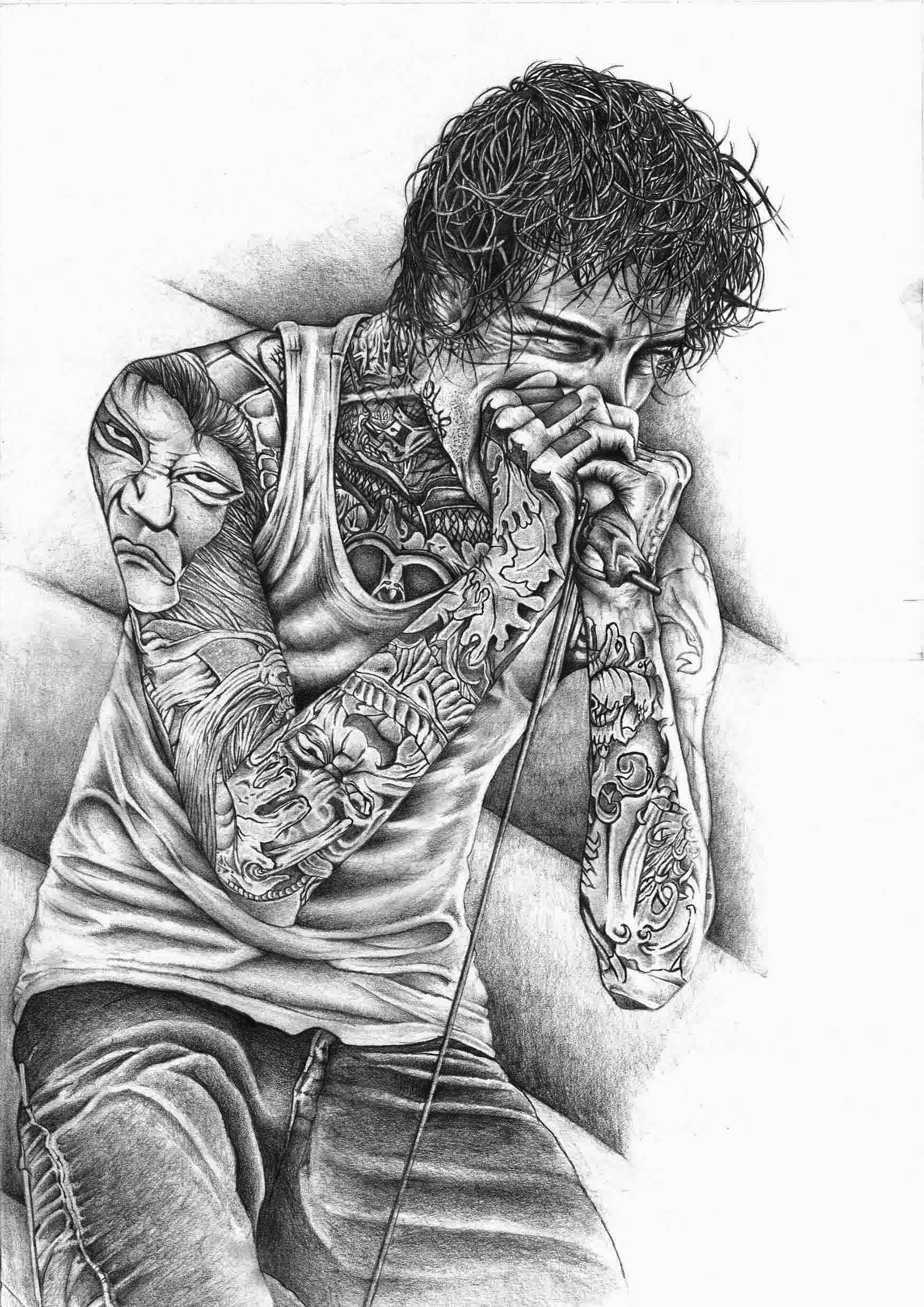 Suicide Silence Deathcore Mitch Lucker Drawing Tattoo 1753x2480