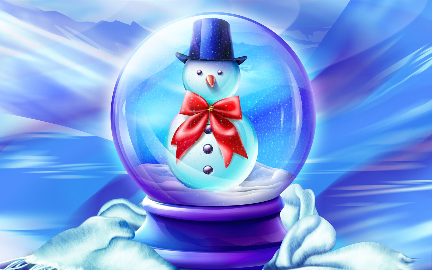Christmas Snow Globe Snowman 1680x1050