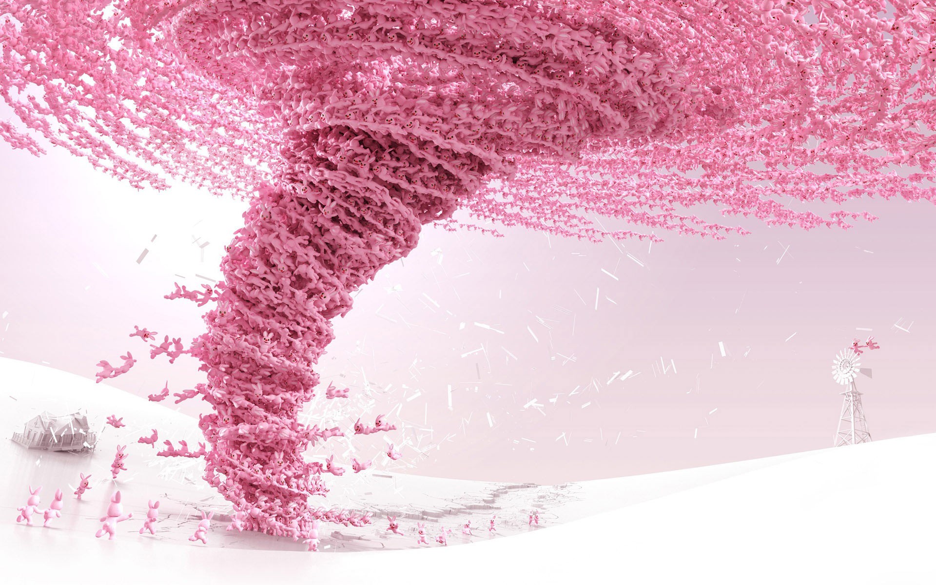 Abstract Tornado CGi Pink Fantasy Art 1920x1200