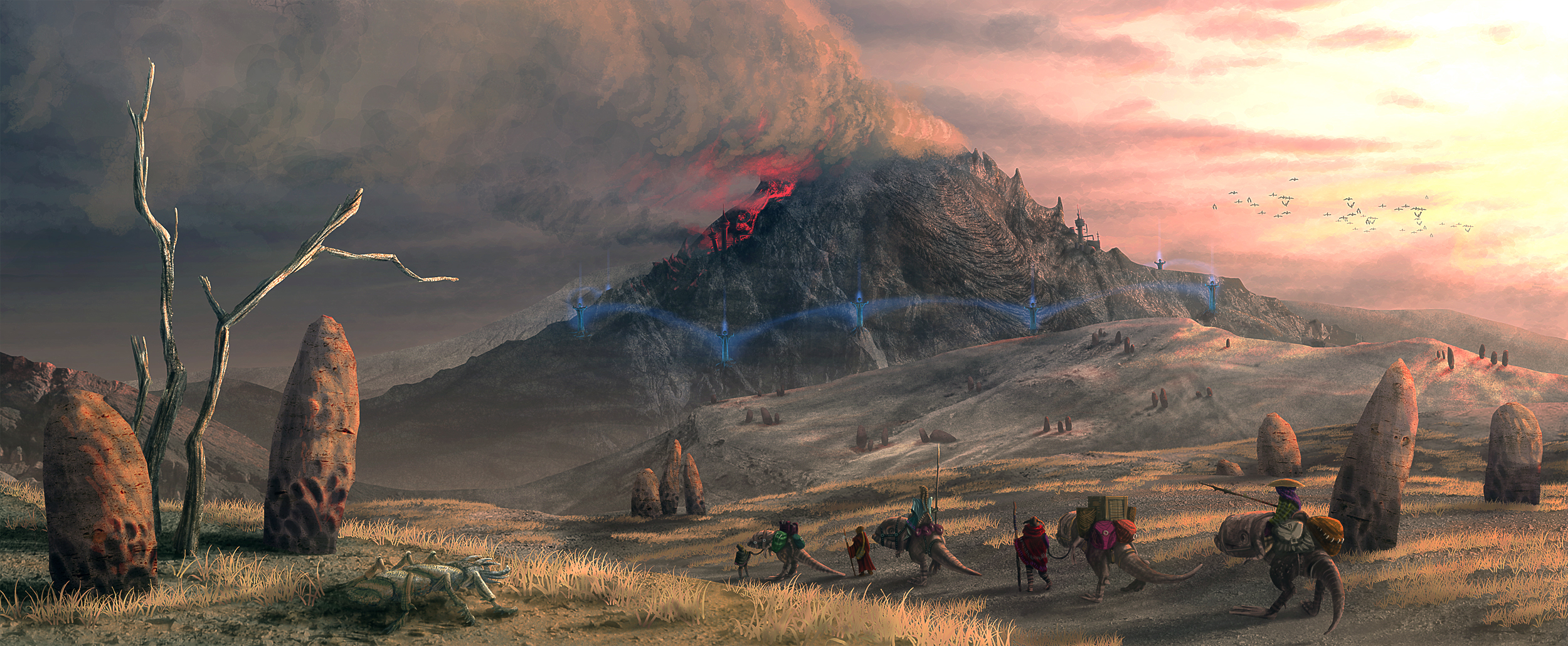 Fantasy The Elder Scrolls Iii Morrowind Volcano Skyrim The Elder Scrolls 2500x1030