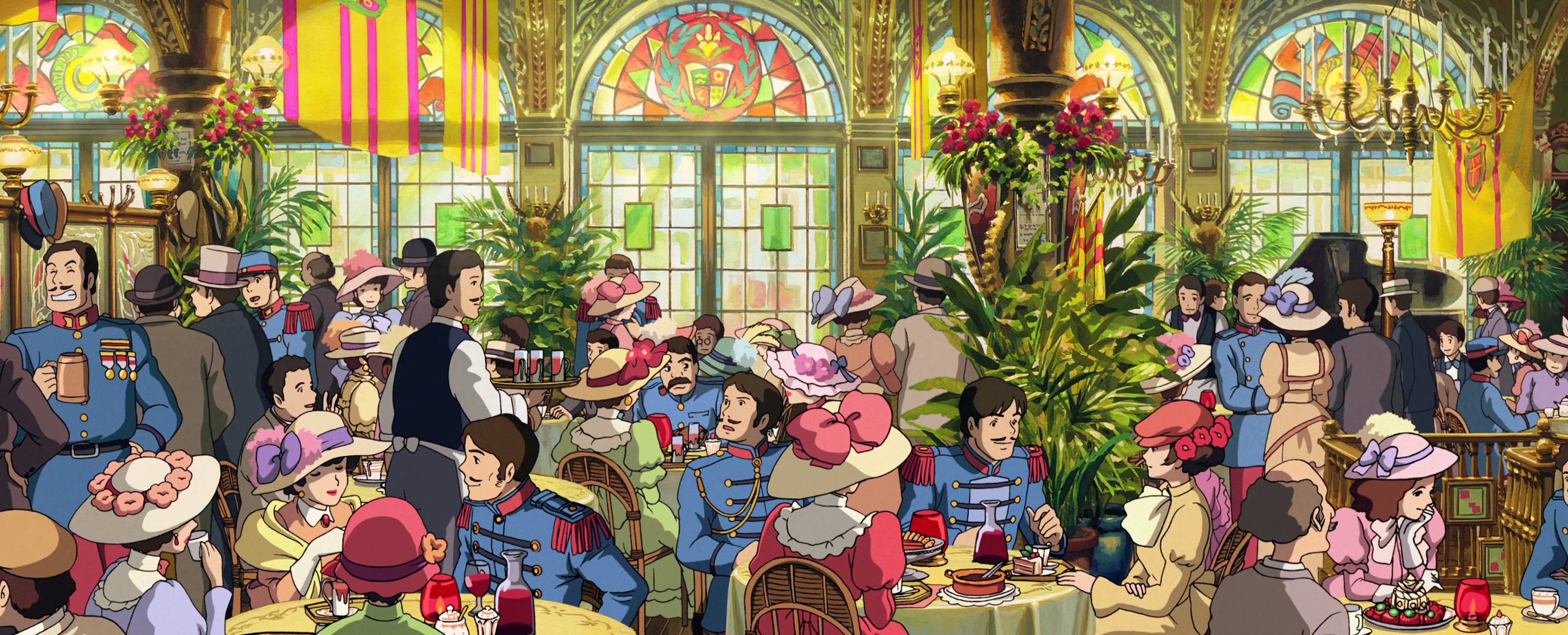 Anime Studio Ghibli Colorful Restaurant Anime Girls Wallpaper -  Resolution:2667x1080 - ID:620656 