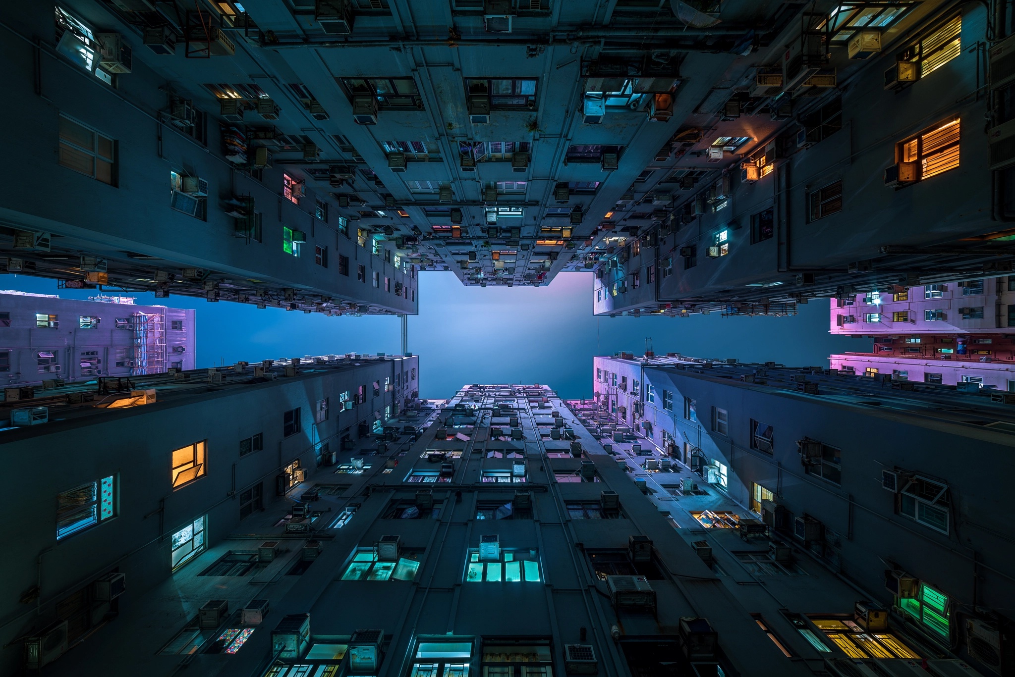 Cityscape City House Worms Eye View Hong Kong Bottom View 2048x1367