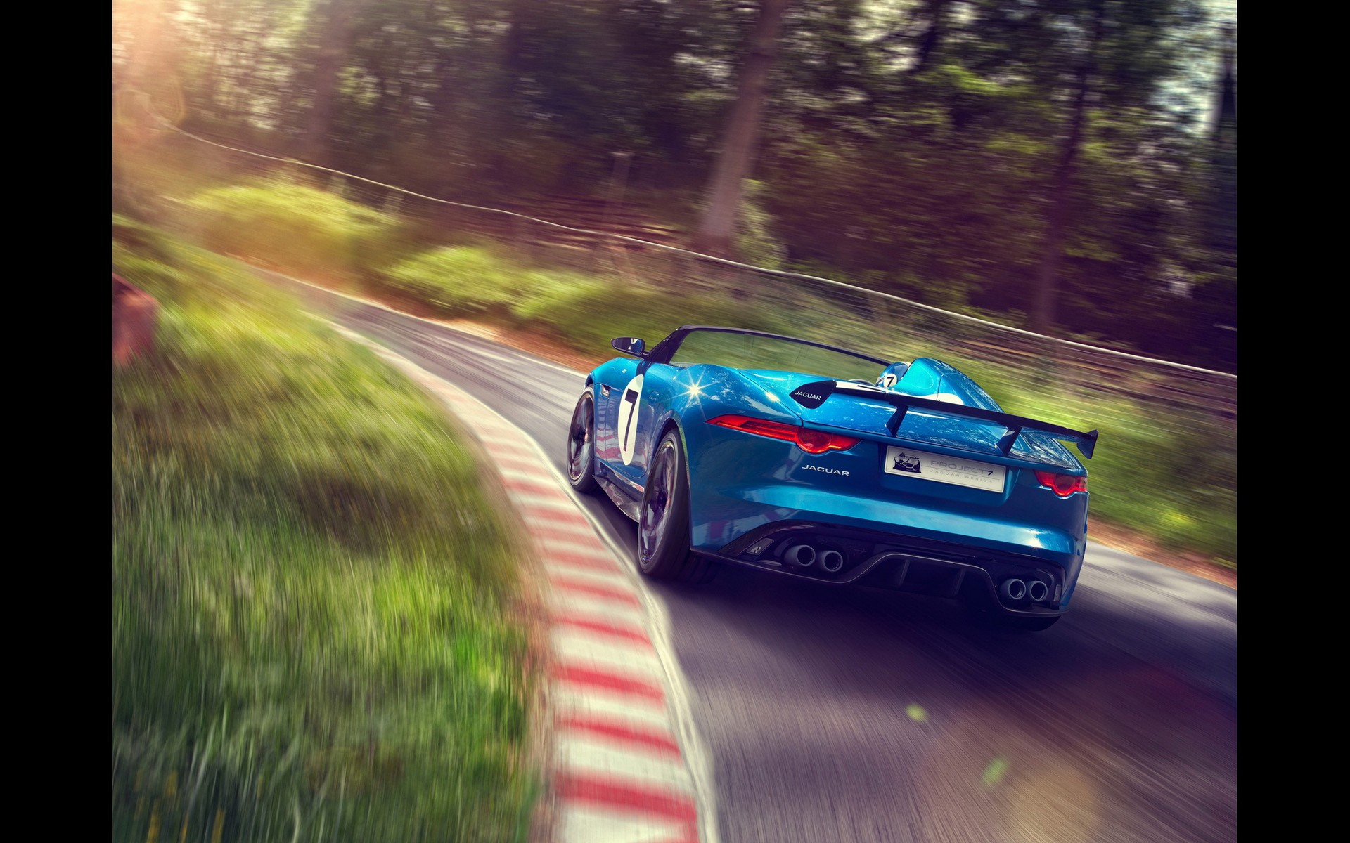 Vehicle Race Tracks Sports Car Blue Cars Car Jaguar F Type Jaguar Project 7 Turn Motion Blur Superca 1920x1200