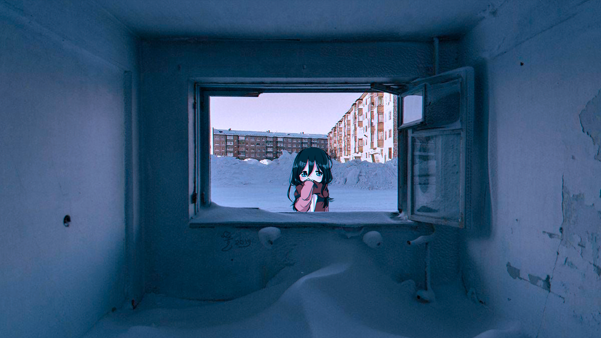 Anime Anime Irl Anime Girls Winter Russia Cold 1920x1080