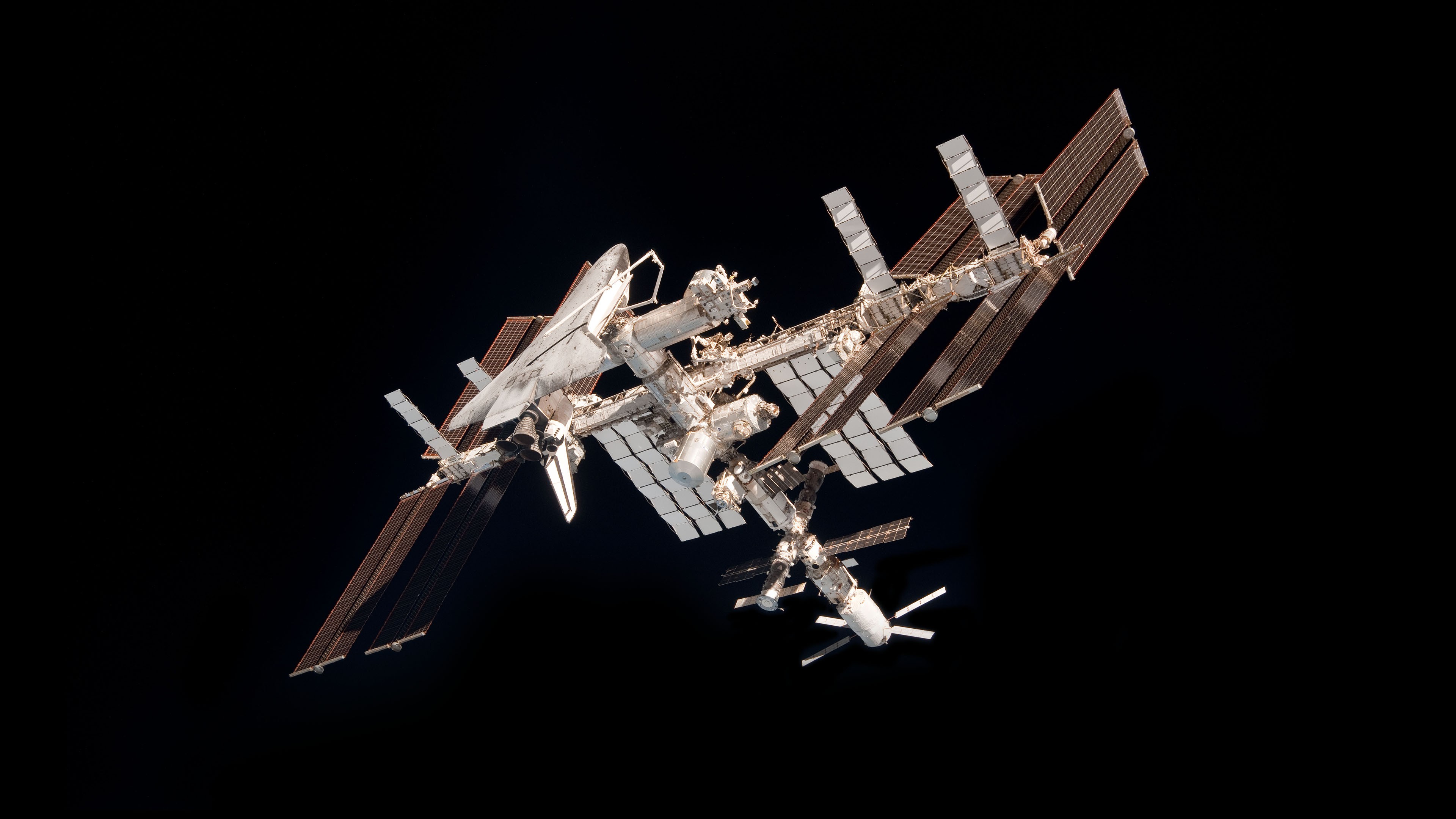 ISS International Space Station Space Minimalism 3840x2160