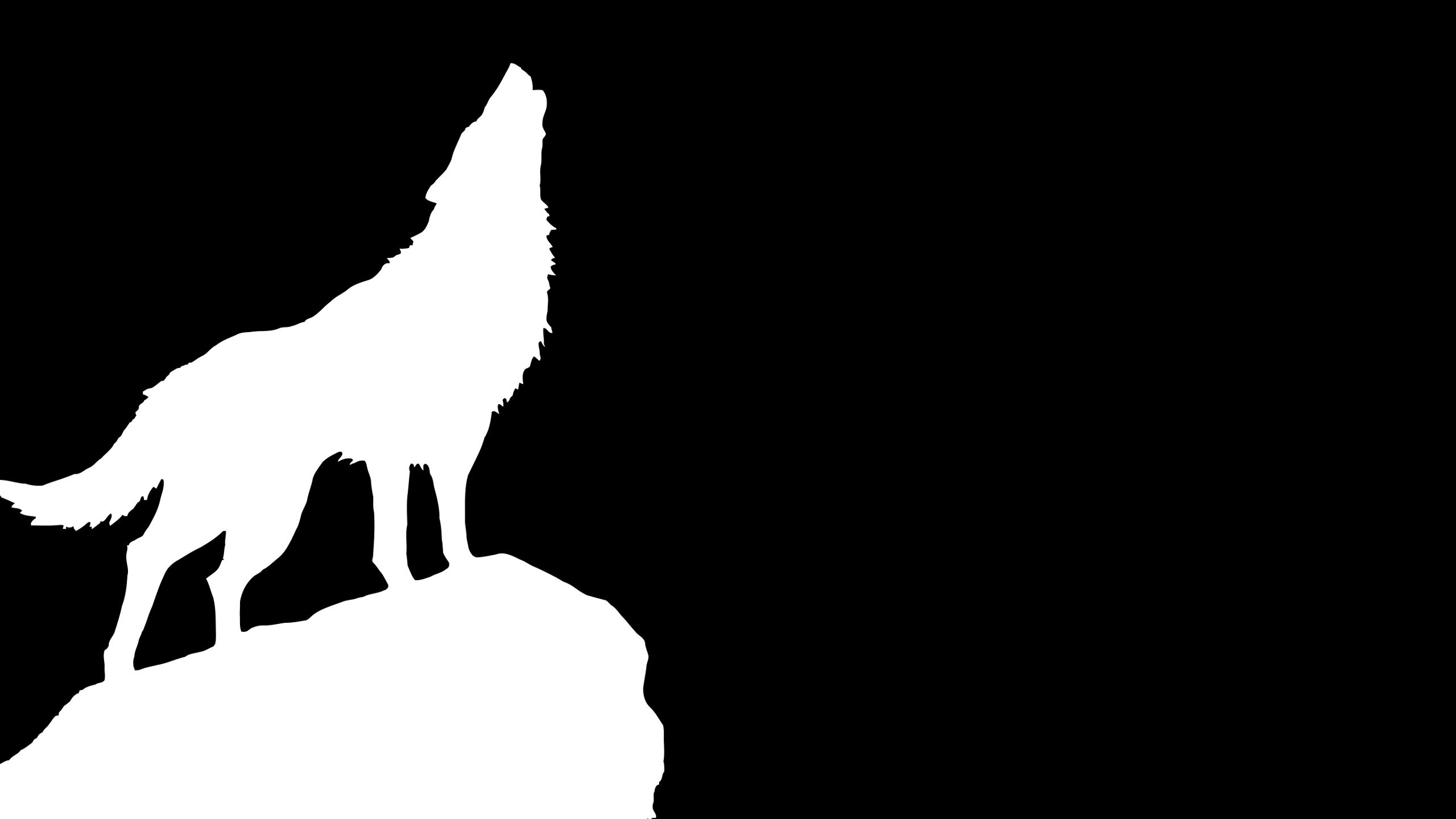 Wolf Outline Silhouette Animals Artwork 2560x1440
