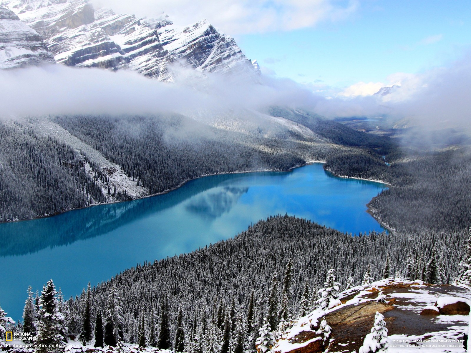 Nature Winter Peyto Lake Canada Rocky Mountains 1600x1200