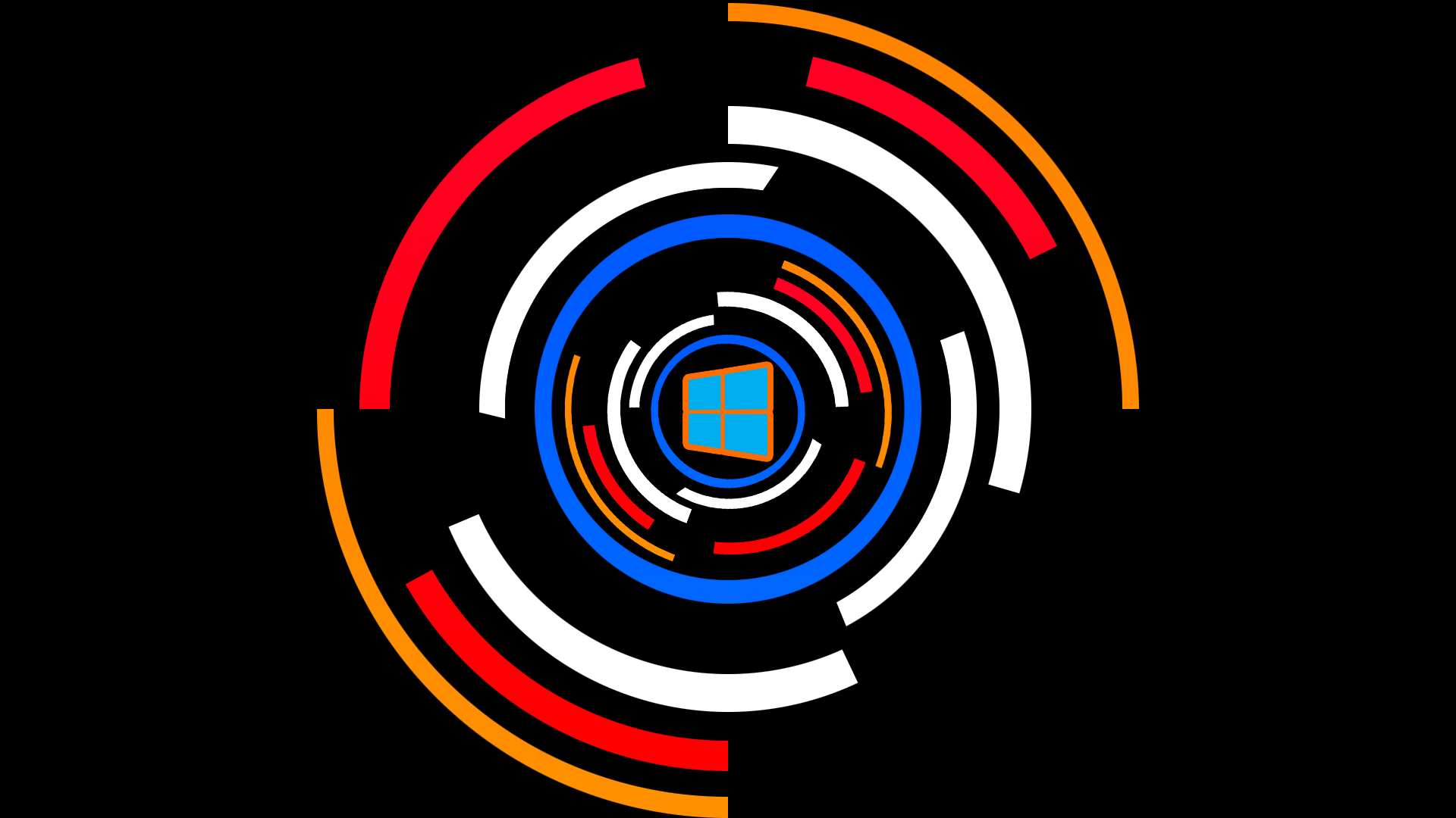 Windows 10 Techno Colorful Digital Art Logo 1920x1080