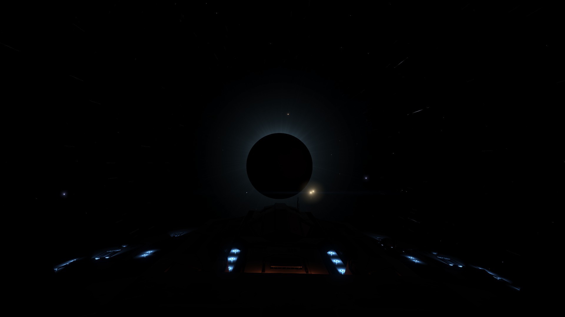 Elite Dangerous E D Space Space Simulator Type 10 Solar Eclipse Planet Sun Spaceship 1920x1080