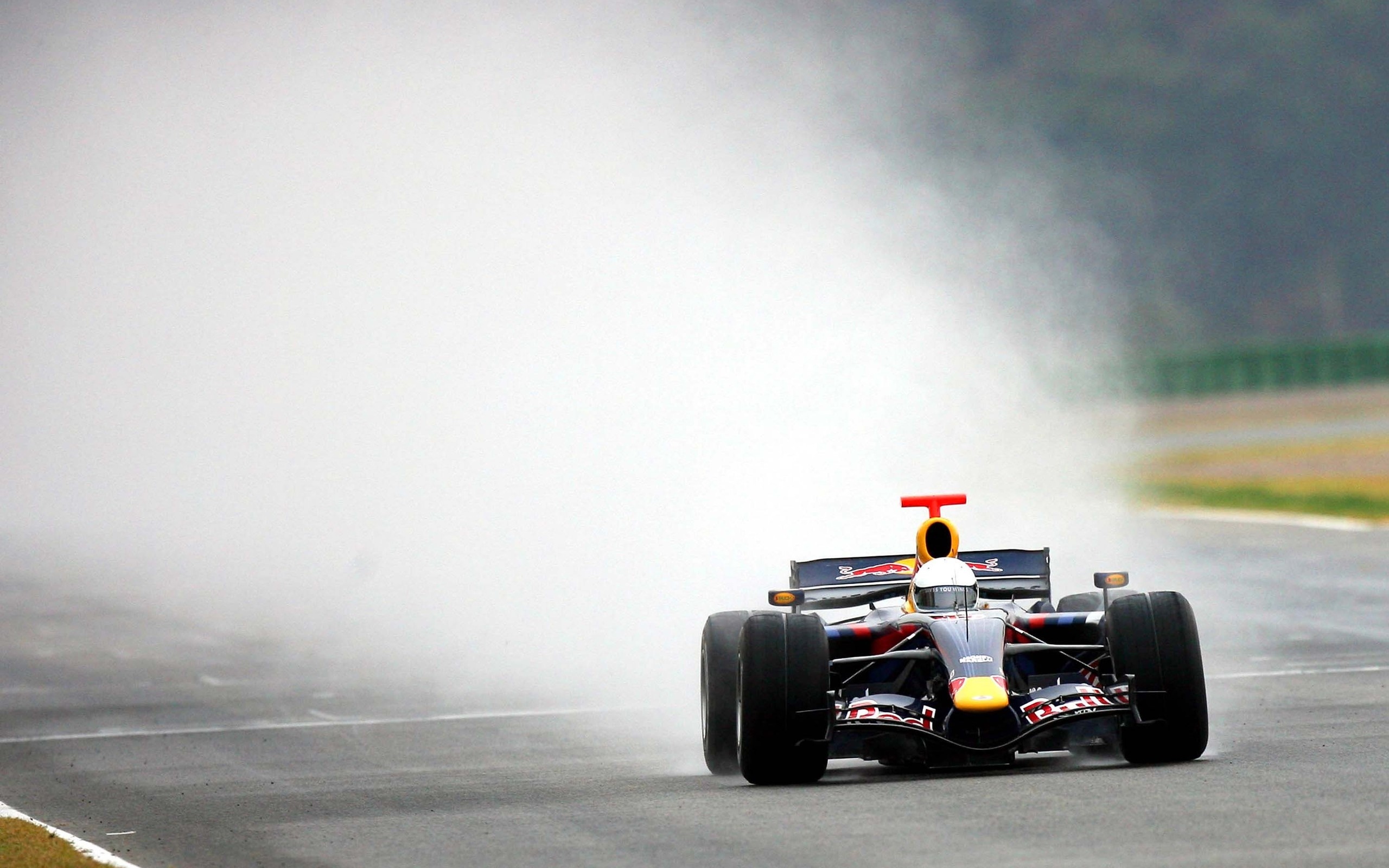 Car Formula 1 Race Tracks Red Bull Racing Race Cars Sport Sports Smoke Helmet Vehicle 2560x1600