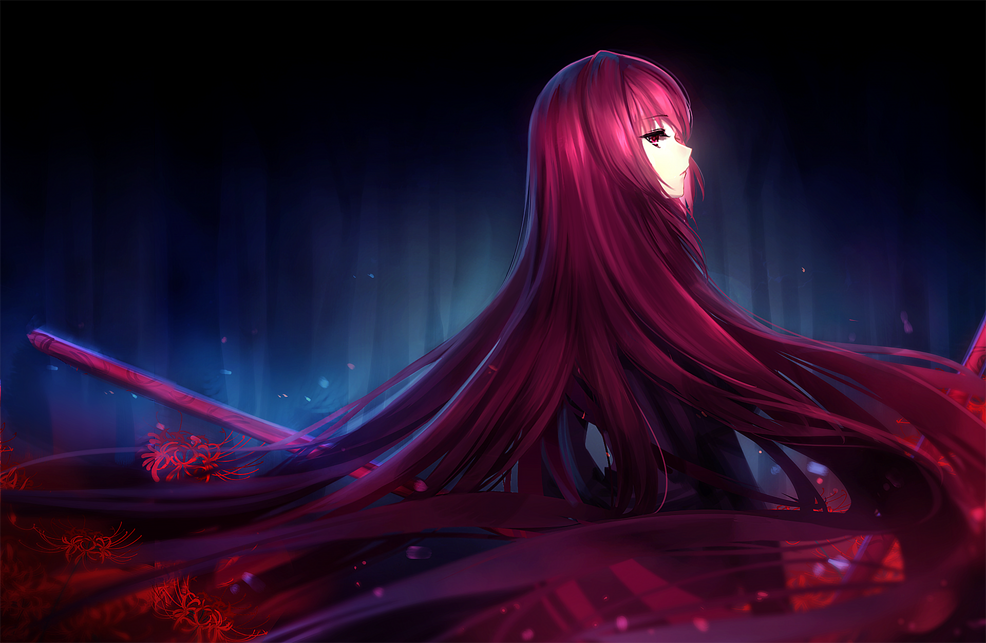 Long Hair Anime Girls Lancer Fate Grand Order Fate Grand Order Scathach Fate Grand Order Fate Series 1920x1252