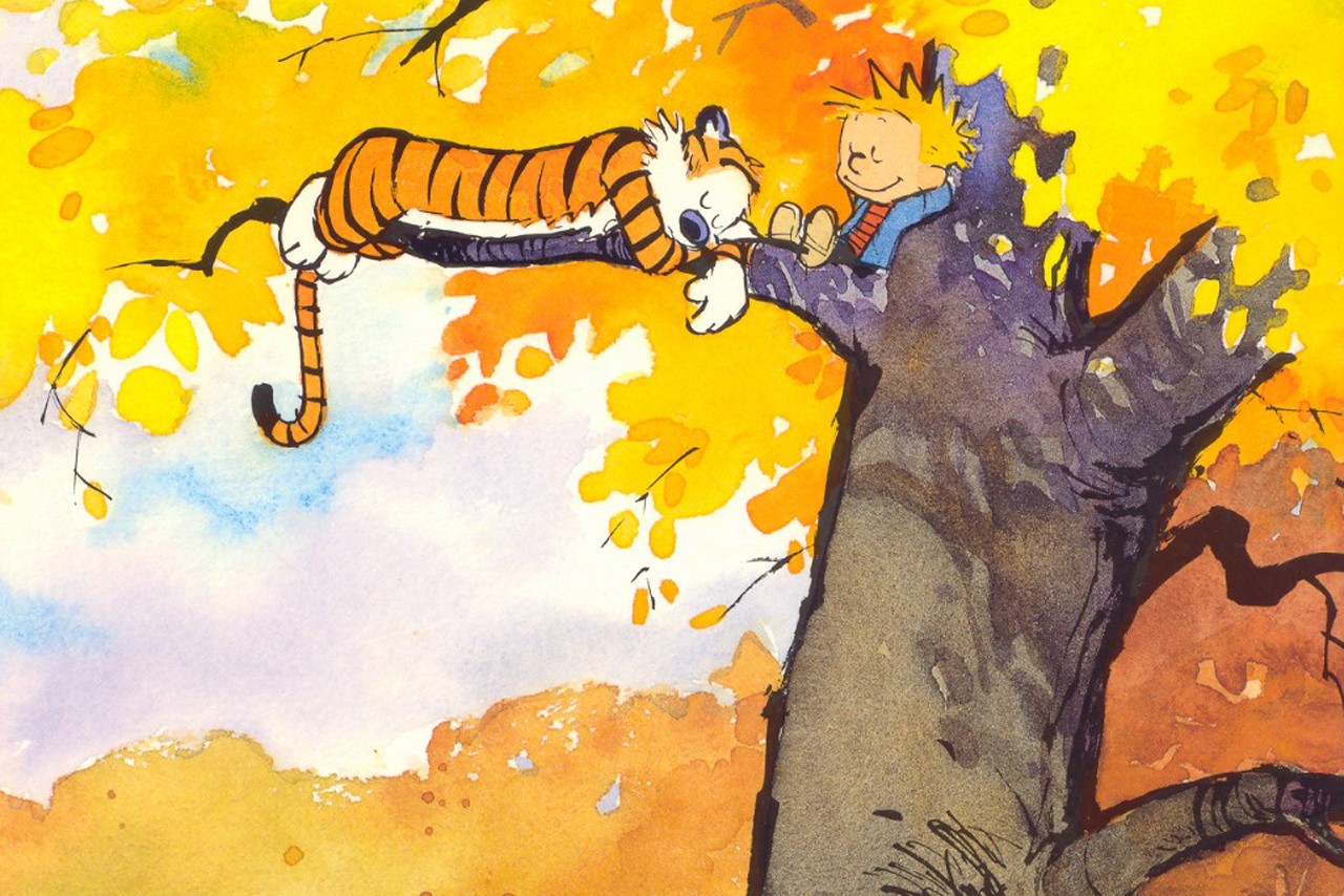 Calvin And Hobbes Comics Cartoon Trees 1280x854