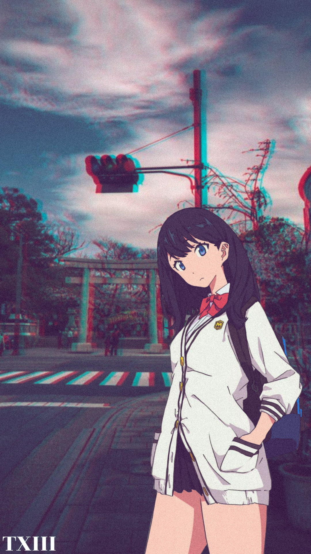 Anime Girls Takarada Rikka SSSS GRiDMAN Anime Urban Dark Hair 1080x1920