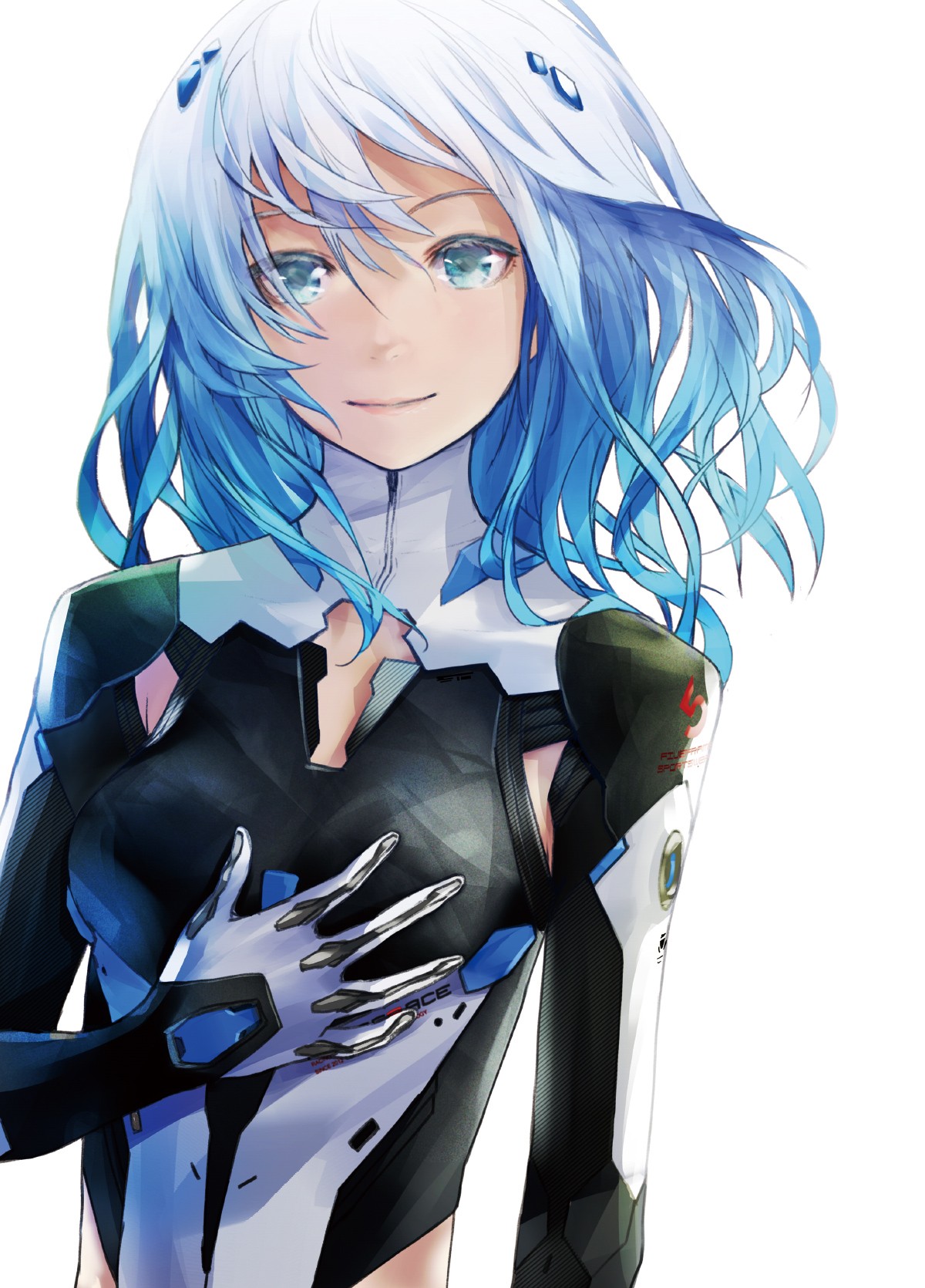 Beatless Lacia Androids Long Hair Blue Hair Blue Eyes Simple Background Anime Girls Anime Type 005 L 1200x1670