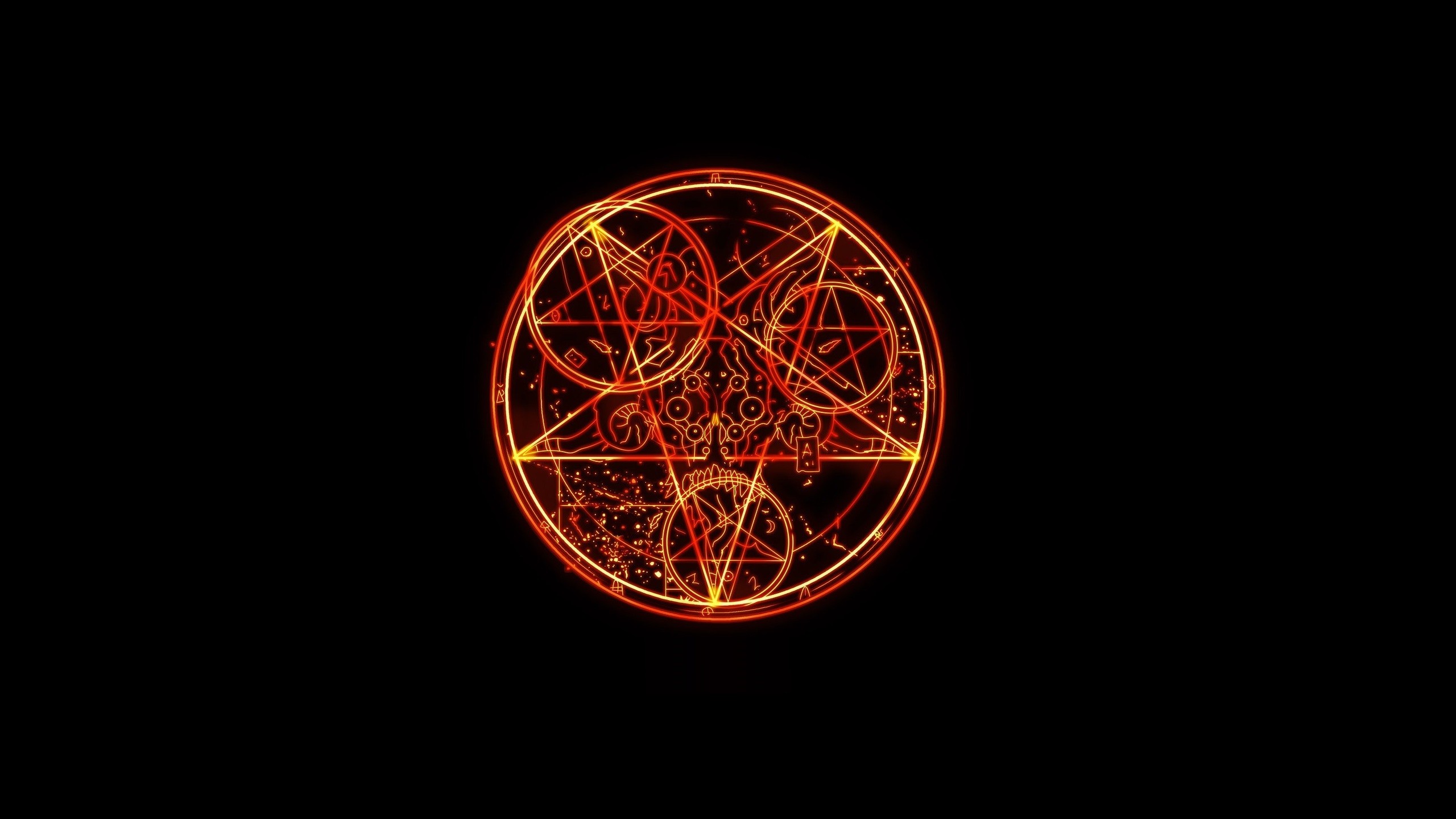 Doom Game Pentagram Demon Inverted Pentagram 2560x1440