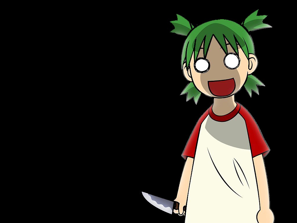 4chan Yotsubato Anime Girls Green Hair Anime 1024x768