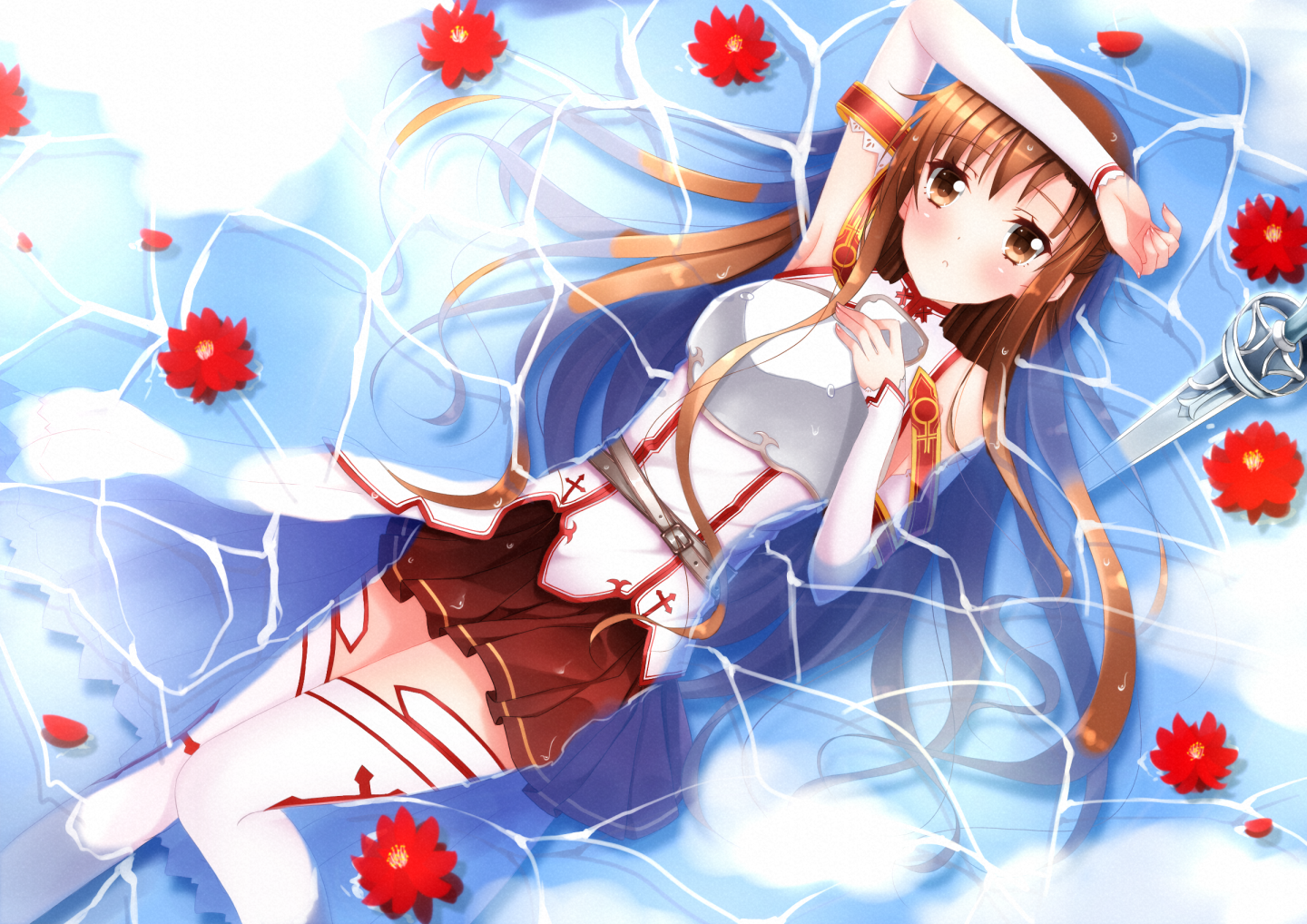 Sword Art Online Yuuki Asuna Anime Girls Video Games 1440x1018