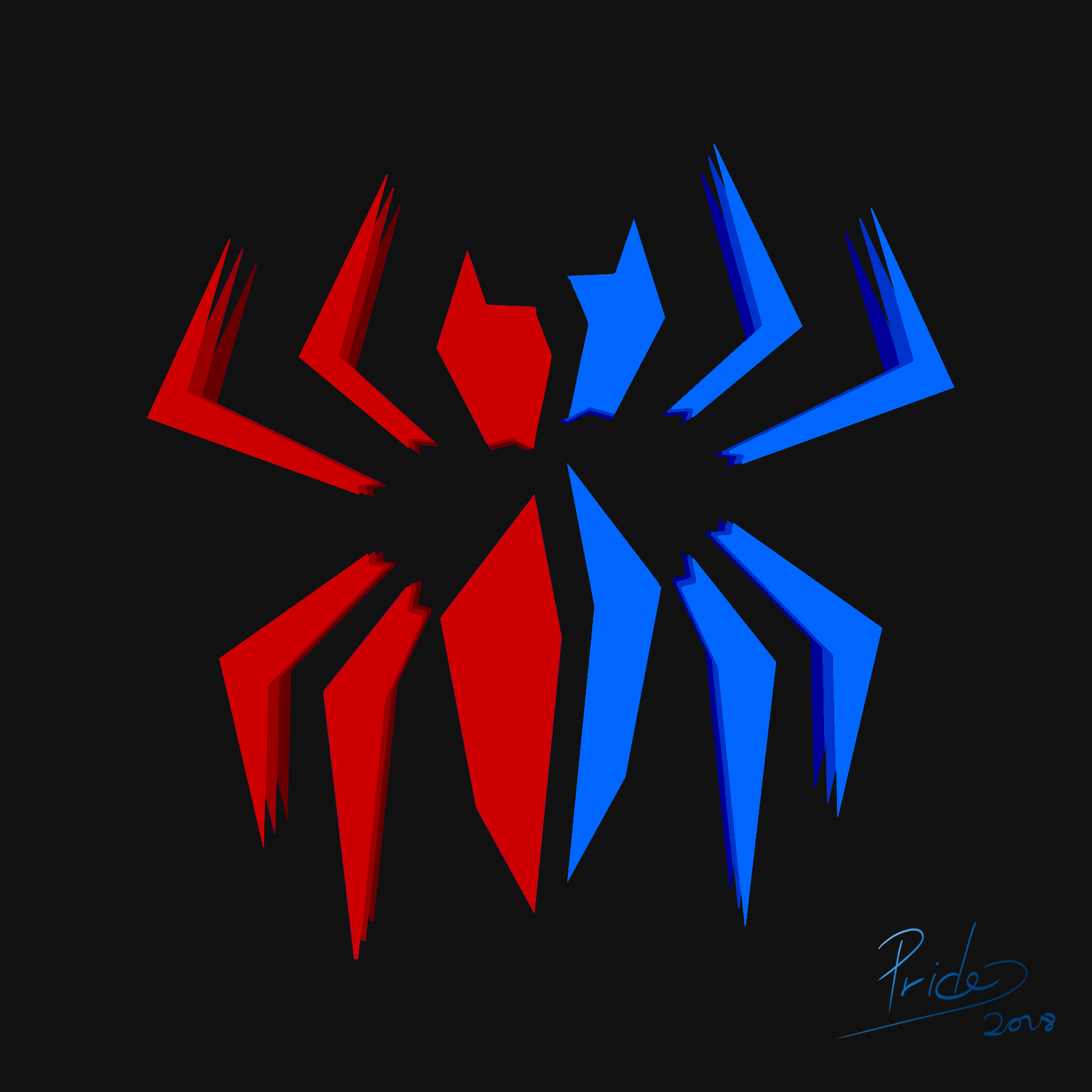 Vector Spider Abstract 2018 Year 2000x2000