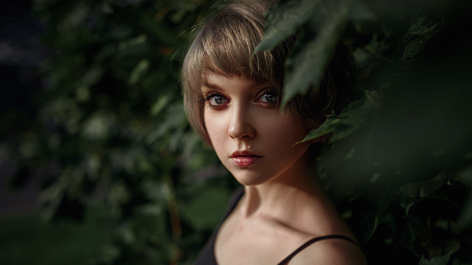Women Model Face Portrait Olya Pushkina 1600x900