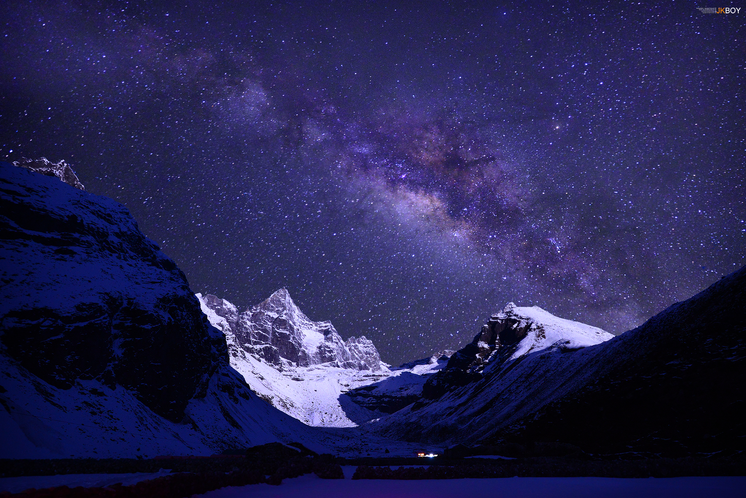 Himalayas Mount Everest Nepal Night 2400x1602