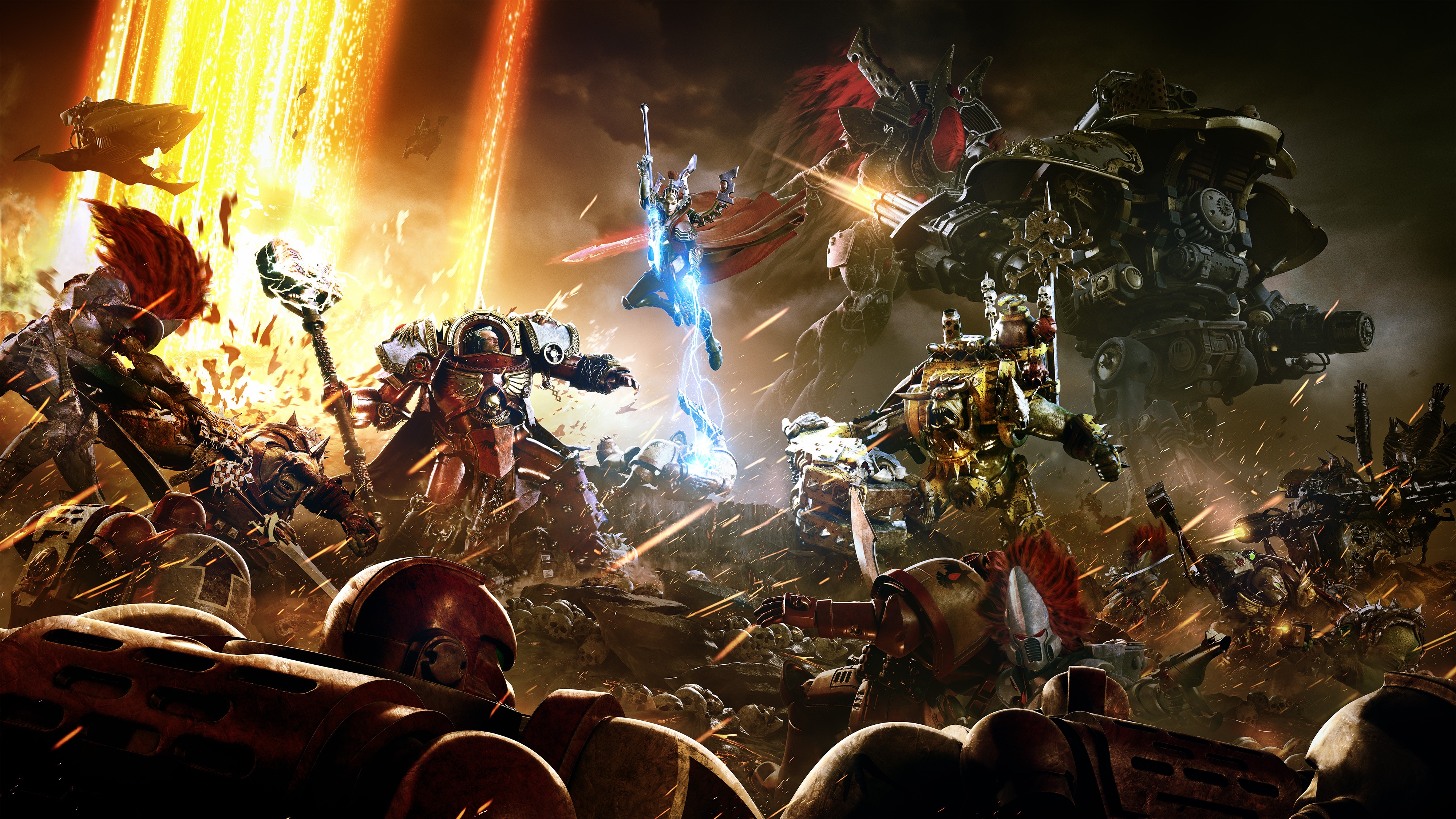 Dawn Of War 3 Warhammer 40 000 Space Marines Orks Eldar War Adeptus Astartes Warmonger Class Titan T 4000x2250