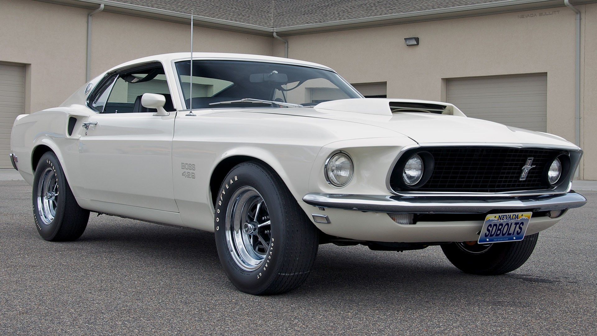 Car Boss 428 Mustang Vehicle White Cars Ford Mustang Muscle Car 1920x1080