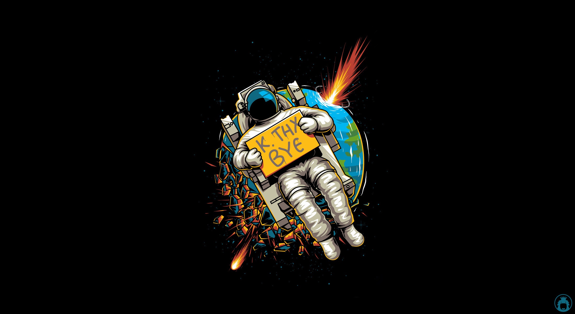 Space Space Art Astronaut Artwork Earth Meteors Humor 2200x1200