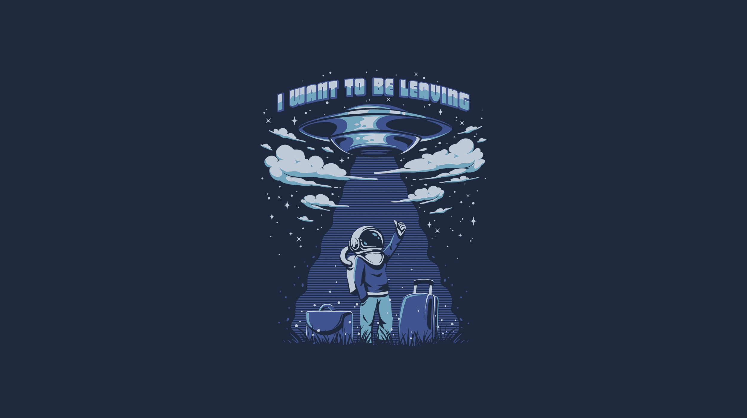 The Hitchhikers Guide To The Galaxy UFO Astronaut Suitcase Luggage Humor Space Travel Alien Abductio 2500x1400