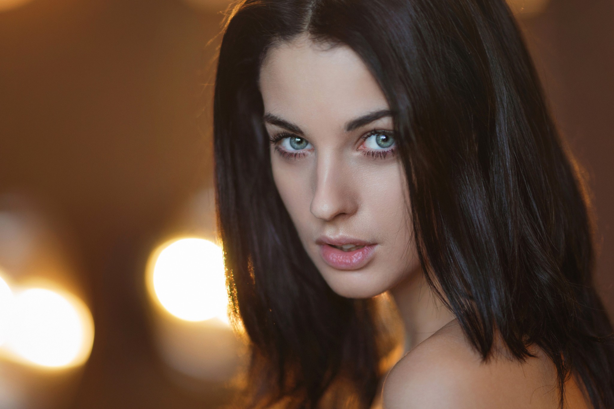 Alla Berger Women Model Face Portrait Blue Eyes 2048x1365