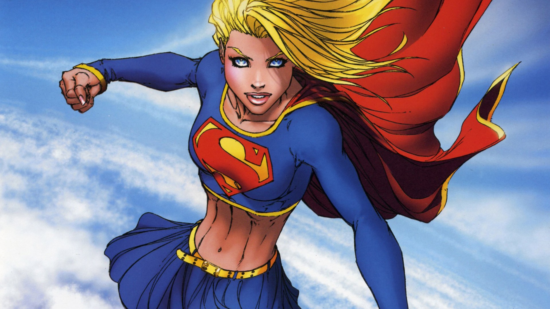 Supergirl Comics DC Comics Illustration Superhero Michael Turner 1920x1080