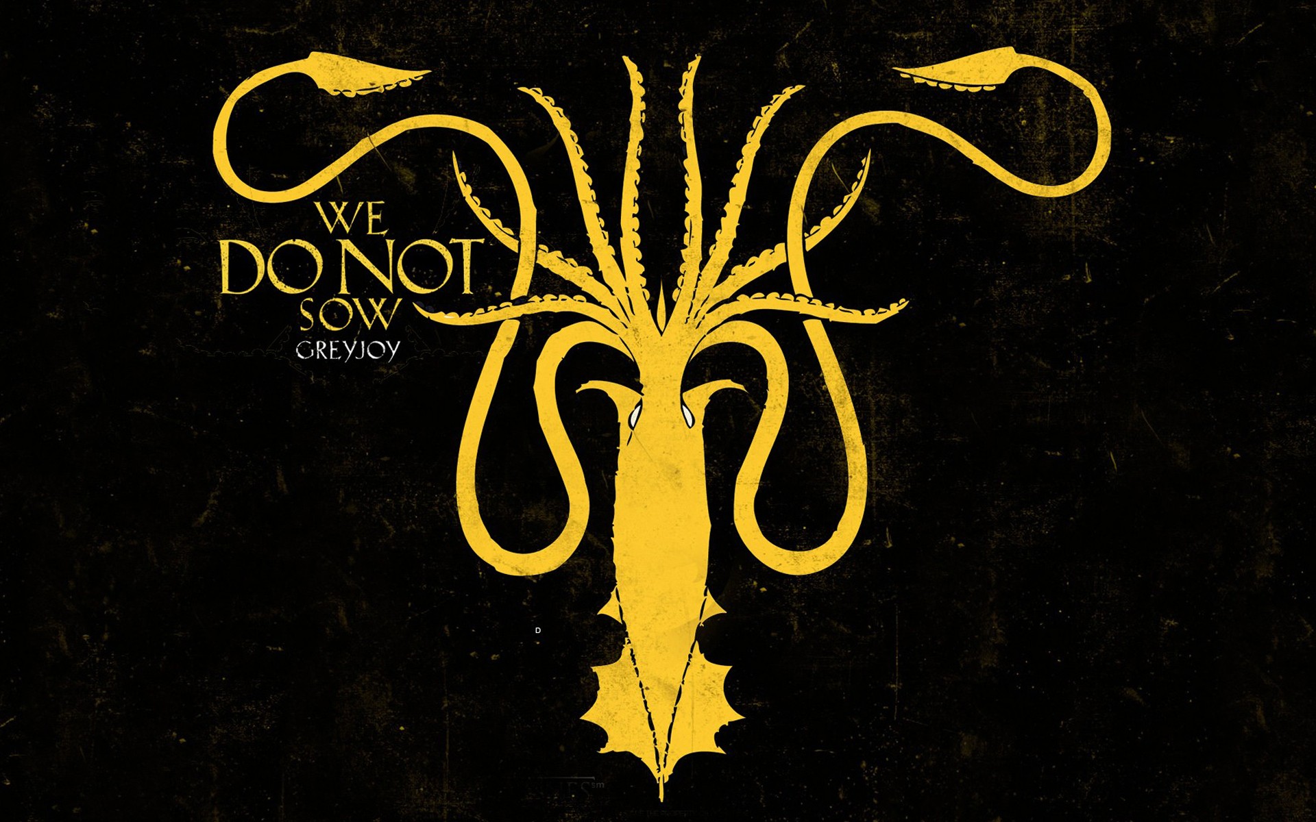 Simple Background Octopus Game Of Thrones House Greyjoy Squids Yellow Grunge 1920x1200