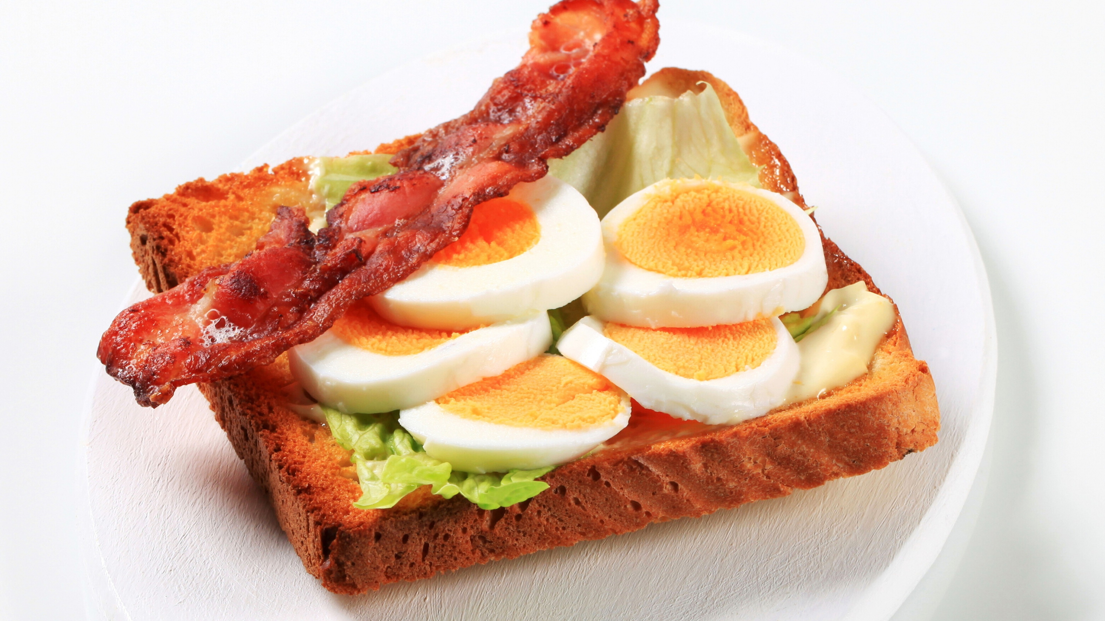 Eggs Bacon Breakfast Food Toast 3840x2160