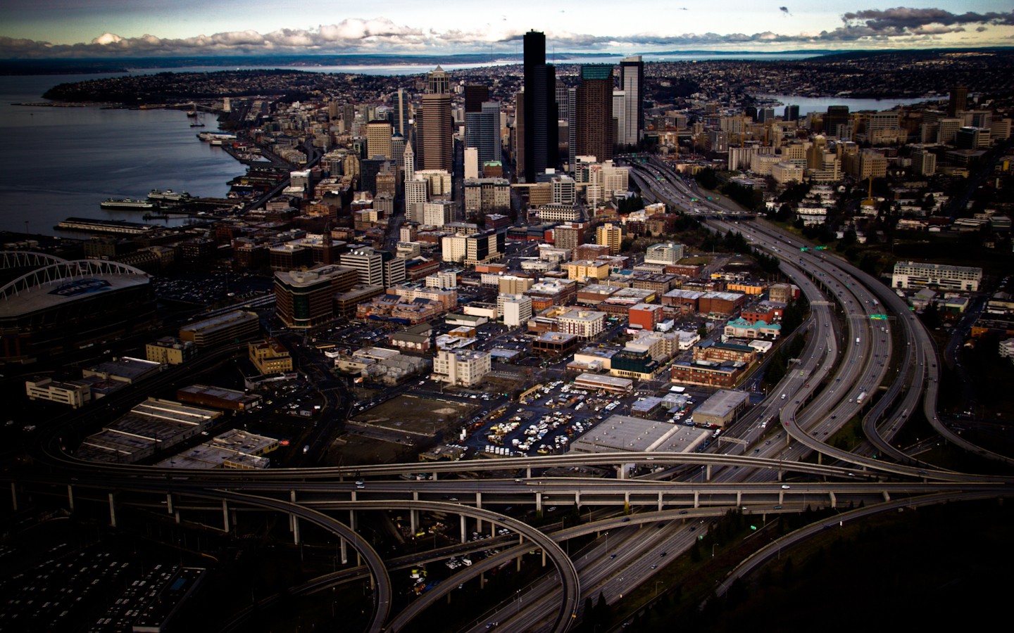 Seattle Cityscape Horizon City Urban Building Intersections 1440x900