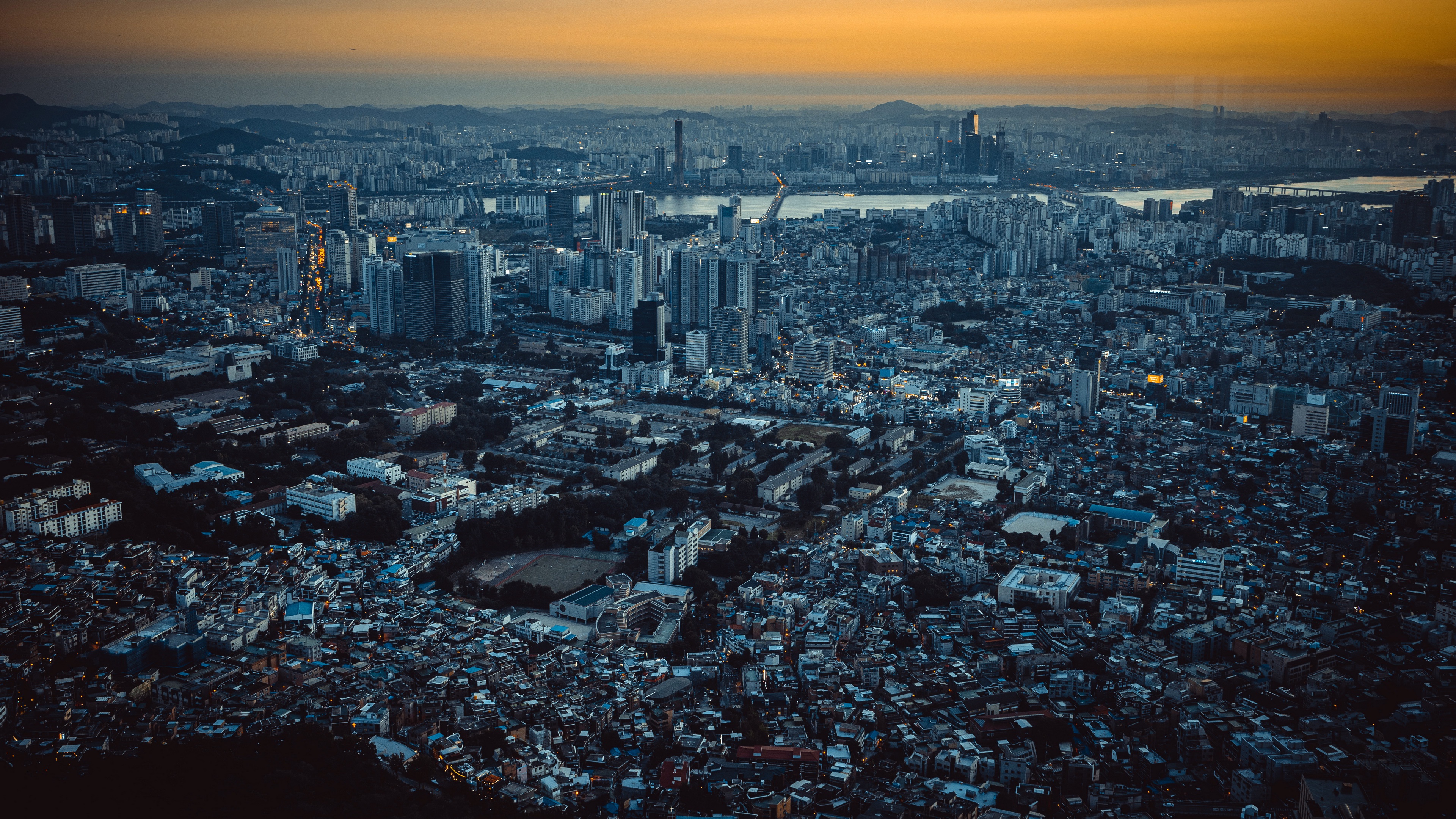 Asia City Cityscape Seoul Building 3840x2160