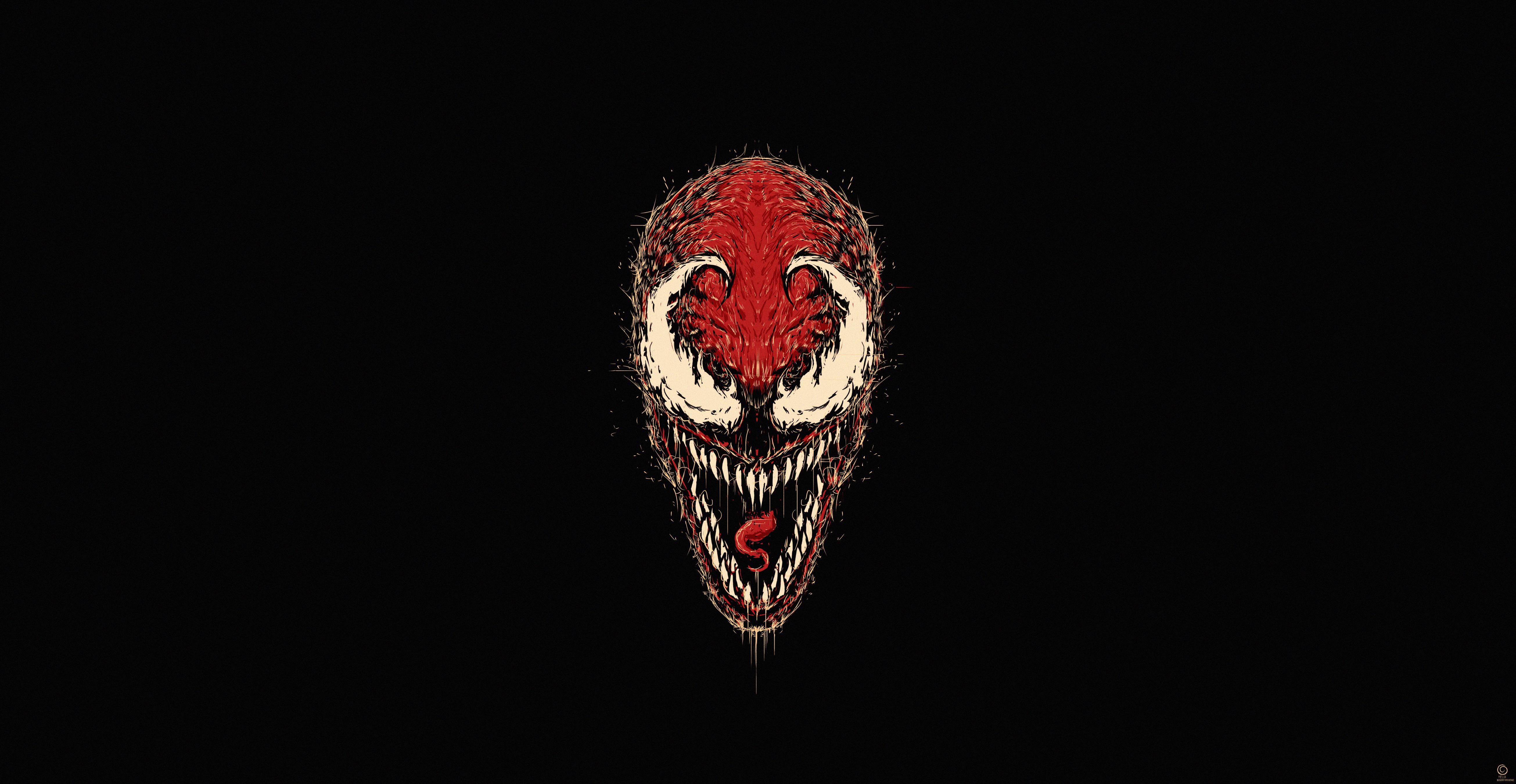 Artwork Simple Background Venom Creature Carnage 5220x2700
