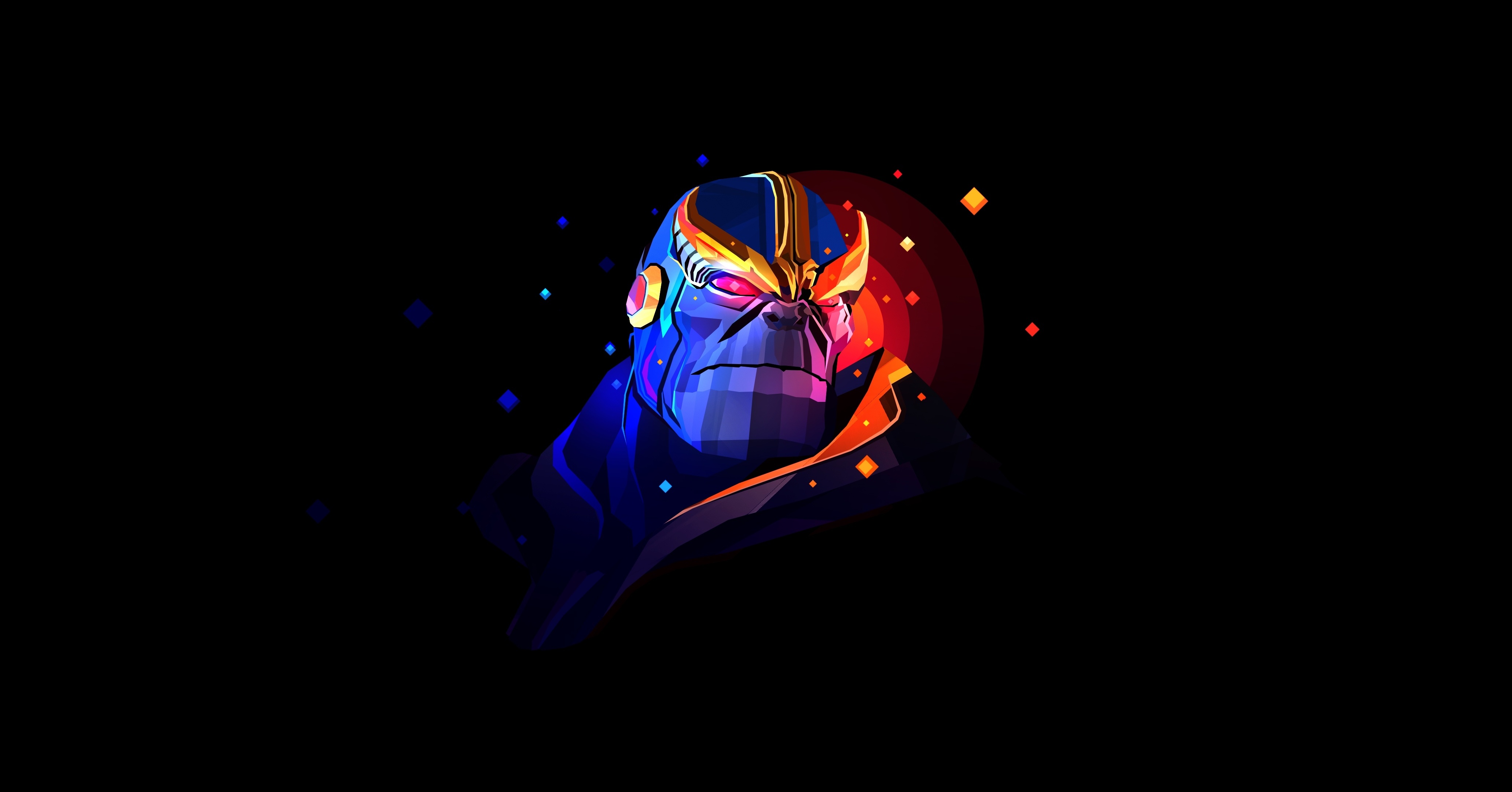 Thanos Avengers Infinity War Villain Digital Art Illustration Black Background Marvel Comics 4125x2160