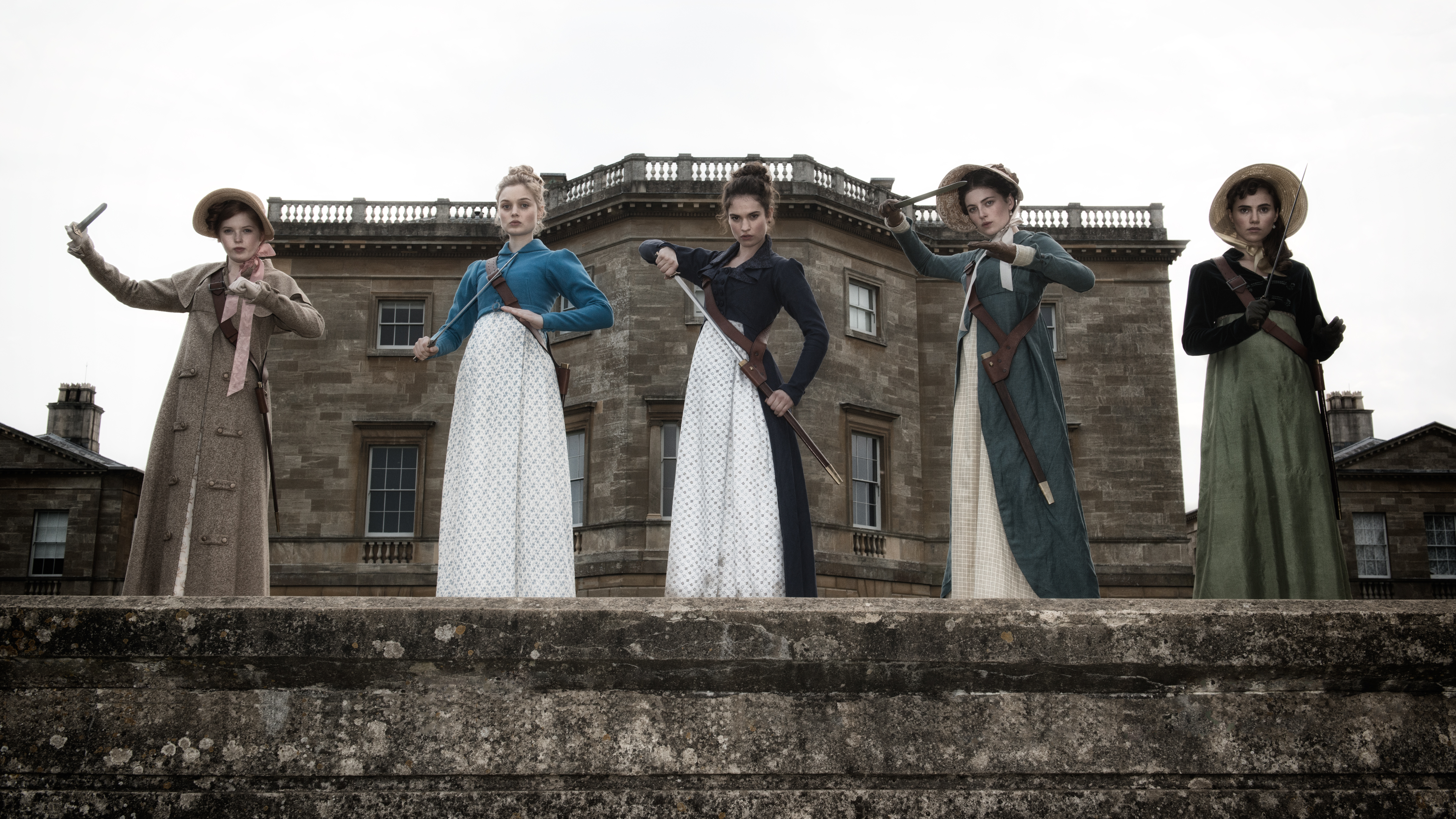 Women Lily James Actress Pride And Prejudice And Zombies Movies Bella Heathcote Low Angle Girls With 6976x3924