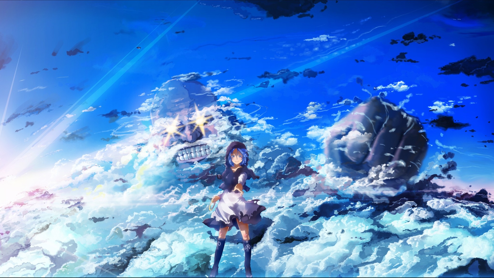 Anime Touhou Anime Girls Blue Kumoi Ichirin 2048x1152