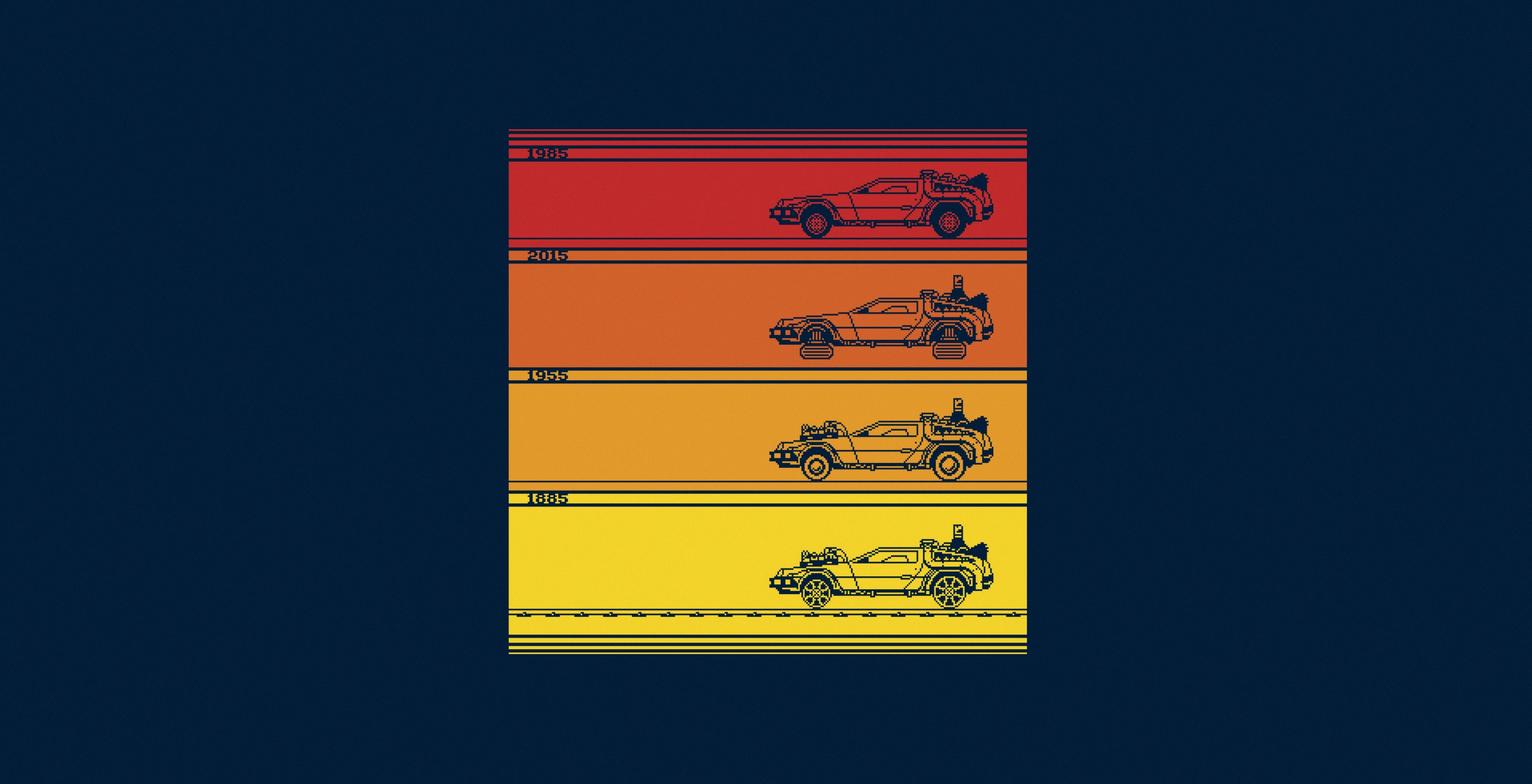 Minimalism Car Vehicle Movies Back To The Future DeLorean Time Machine Artwork Simple Background 2500x1280