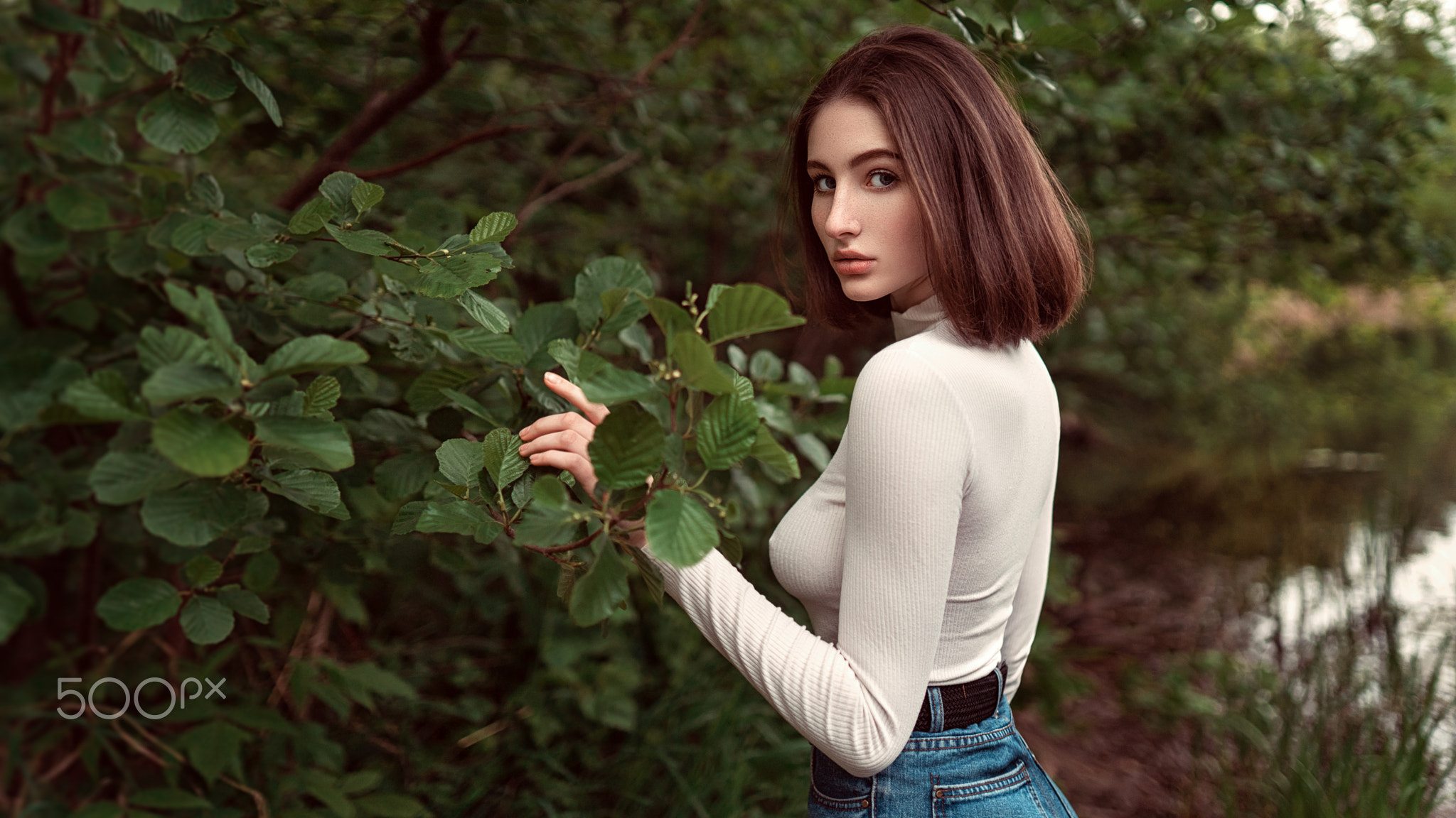 Sergey Shishlov Women Redhead Shoulder Length Hair Straight Hair Looking At Viewer Blouse White Clot 2048x1152